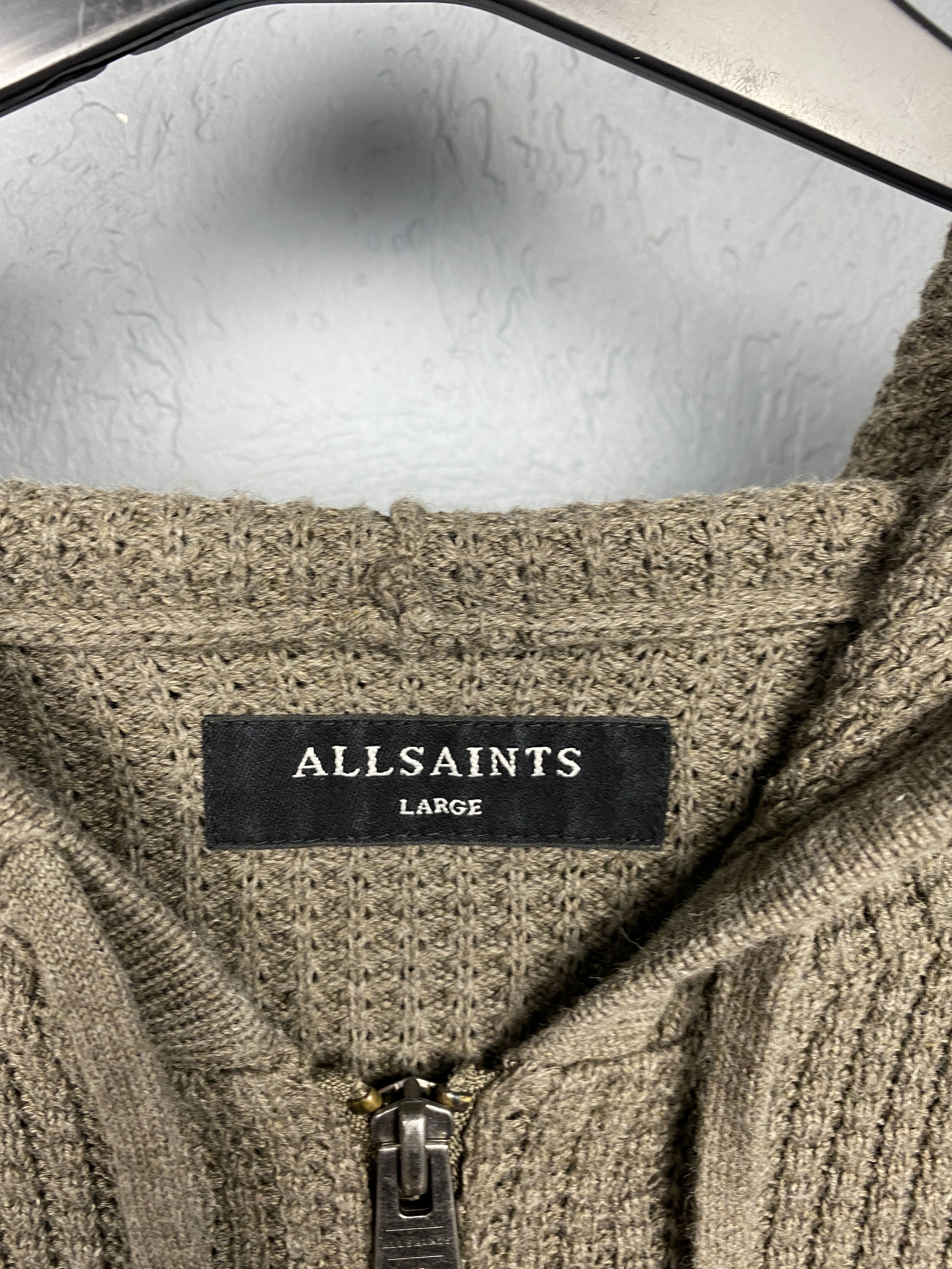 Allsaints × Vintage Allsaints Vintage Mens Knit Zip Hoodie Size US L / EU 52-54 / 3 - 4 Thumbnail