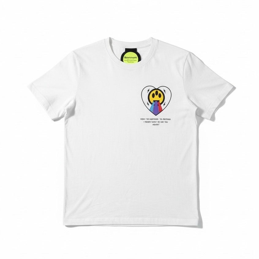 Barrow Barrow Heart Rainbow White Cotton Graphic Streetwear T-Shirt Size US L / EU 52-54 / 3 - 2 Thumbnail