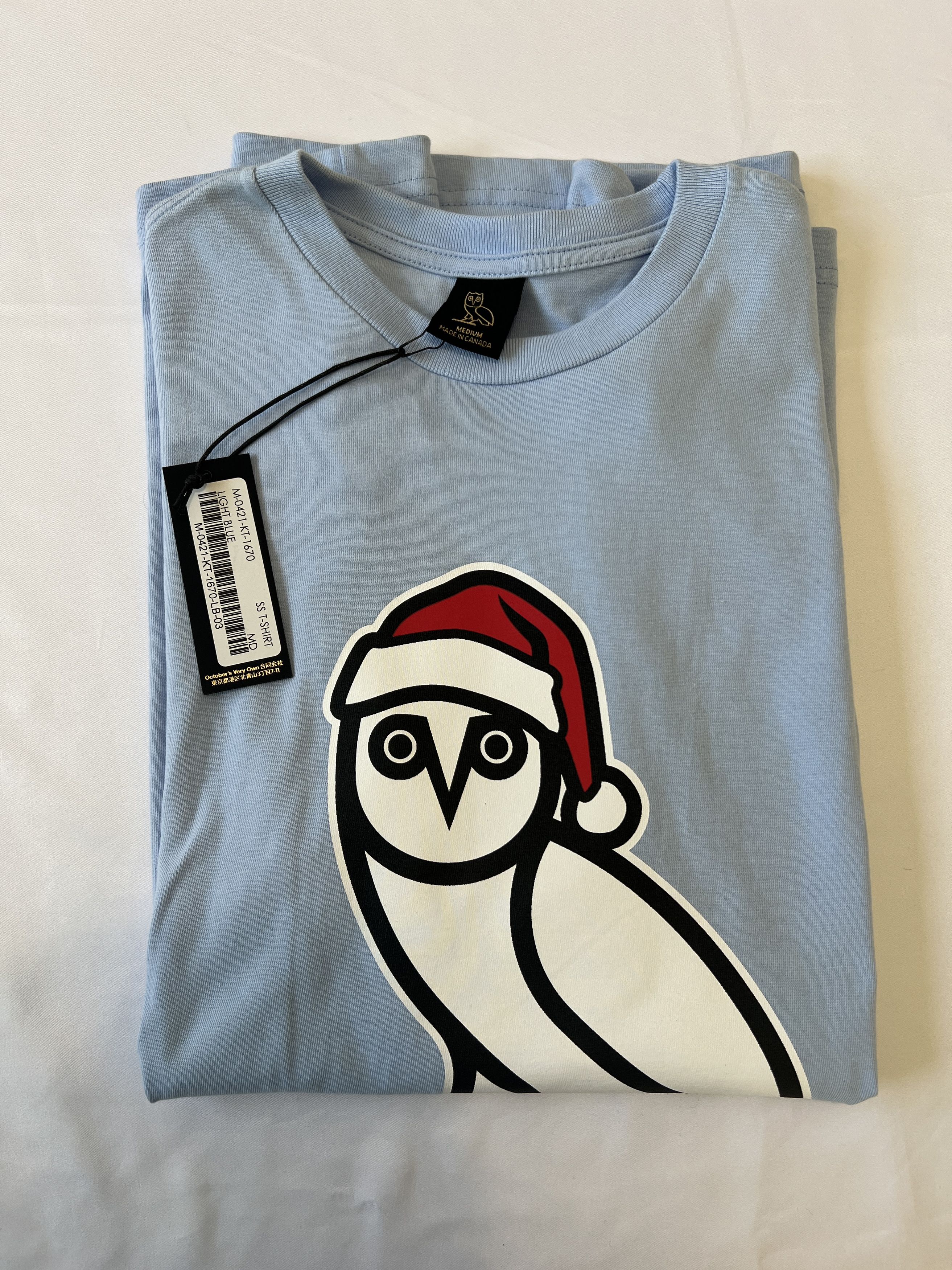 Drake OVO Holiday Santa OG Owl T-shirt Sky Blue Size US M / EU 48-50 / 2 - 1 Thumbnail