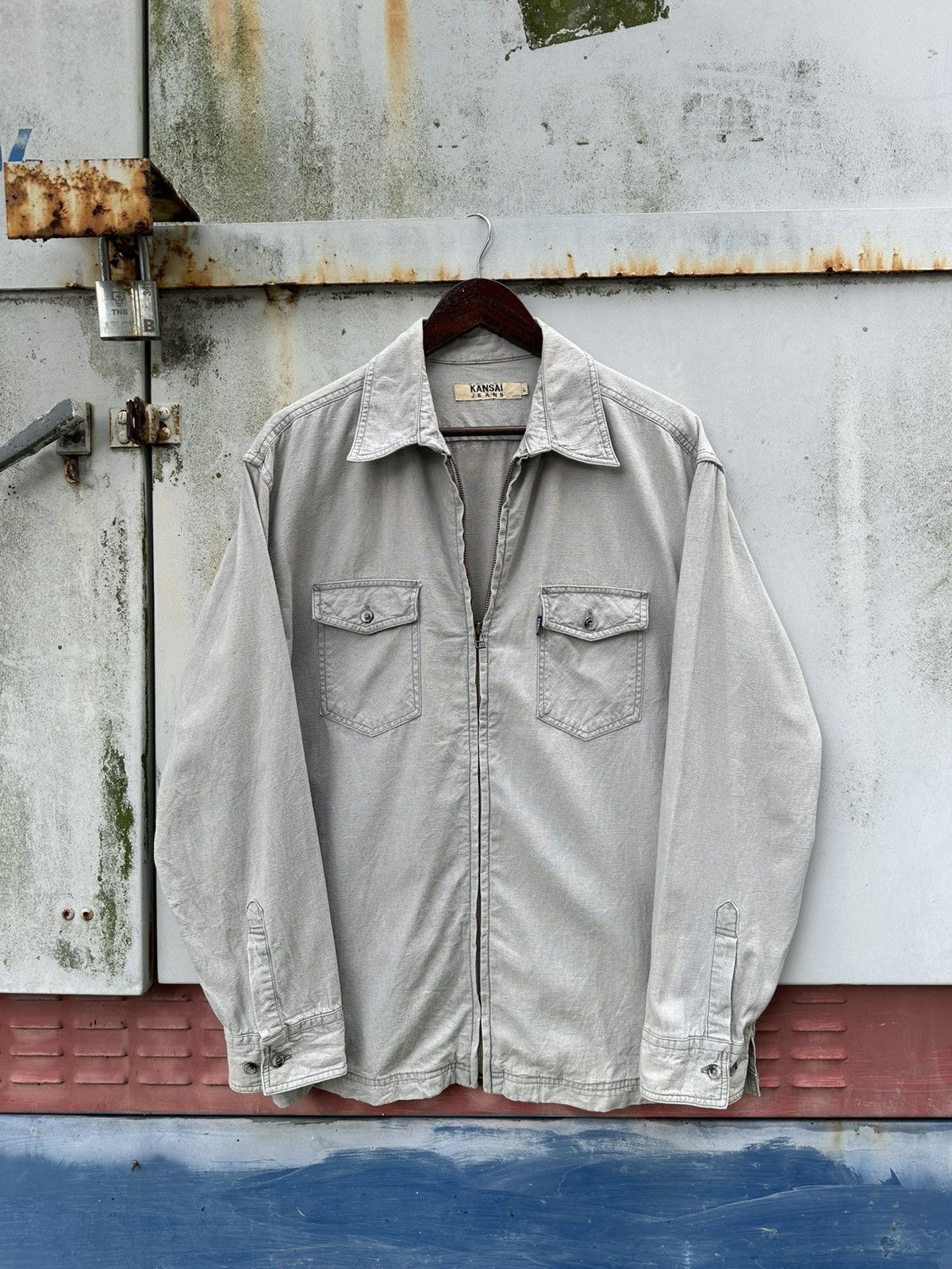 Kansai Yamamoto 👹Vintage 90s Kansai Yamamoto Zipper Shirt Size US L / EU 52-54 / 3 - 2 Thumbnail