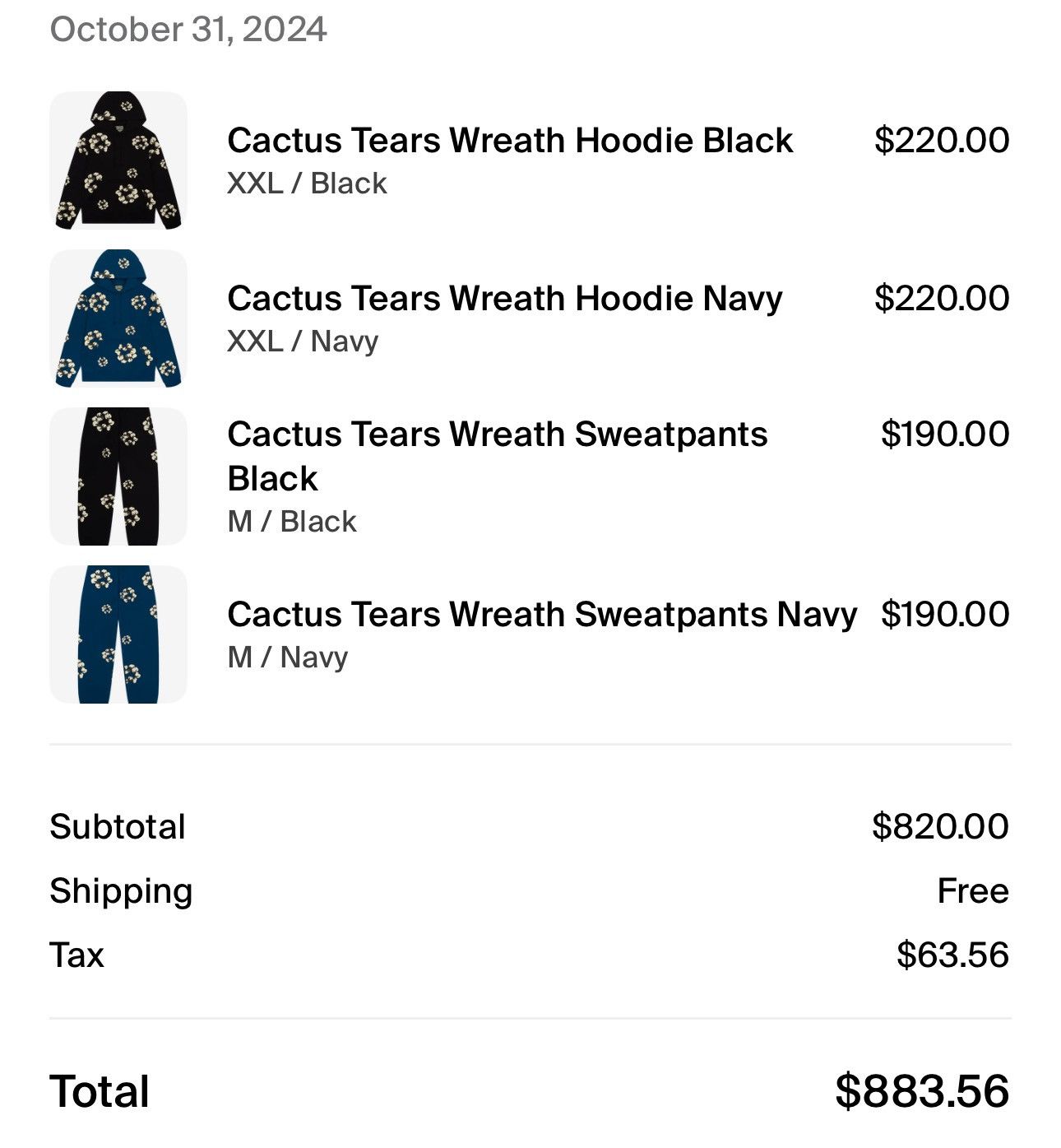 Cactus Plant Flea Market × DENIM TEARS Cactus Tears Wreath Hoodie Black XXL Size US XXL / EU 58 / 5 - 12 Thumbnail