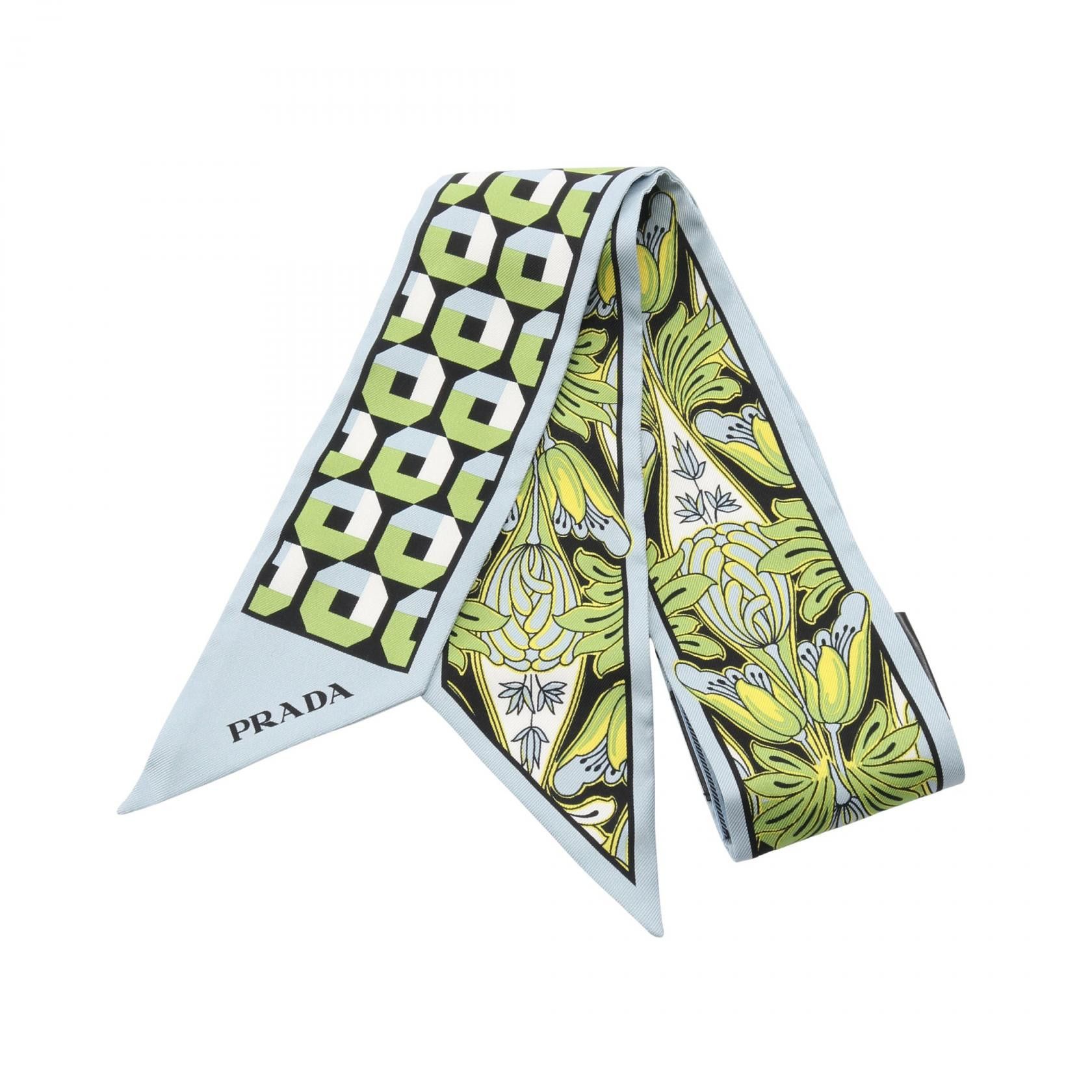 Prada Prada Prada Print Silk Twill Scarf Textile Scarf DUTY FREE for USA Size ONE SIZE - 1 Thumbnail