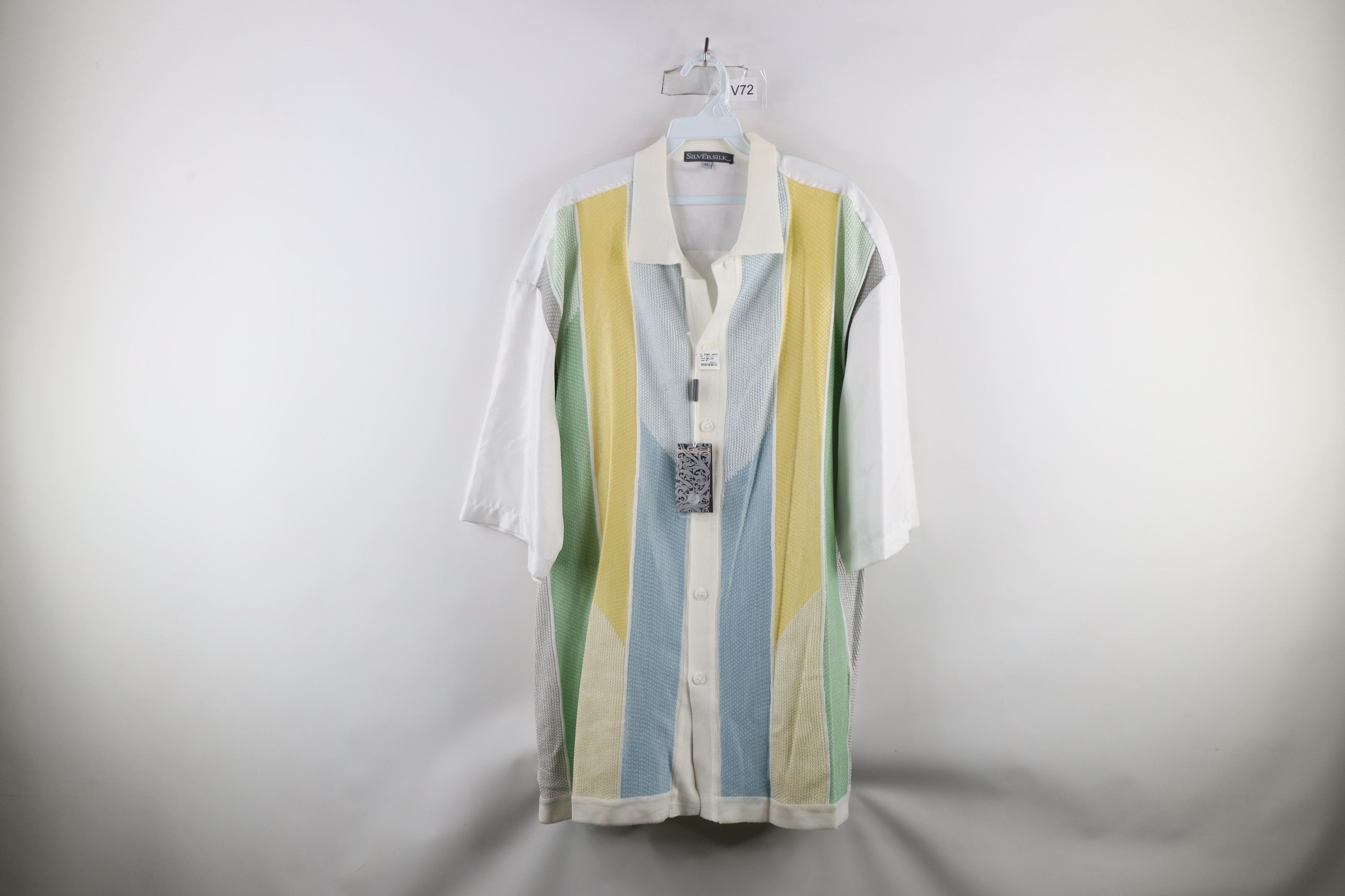 Vintage Deadstock Vintage 90s Rockabilly Panel Knit Button Shirt Size US XL / EU 56 / 4 - 1 Thumbnail