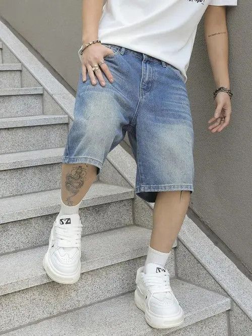 Jean × Vintage Washed Street casual shorts jorts jeans Size US 34 / EU 50 - 1 Thumbnail