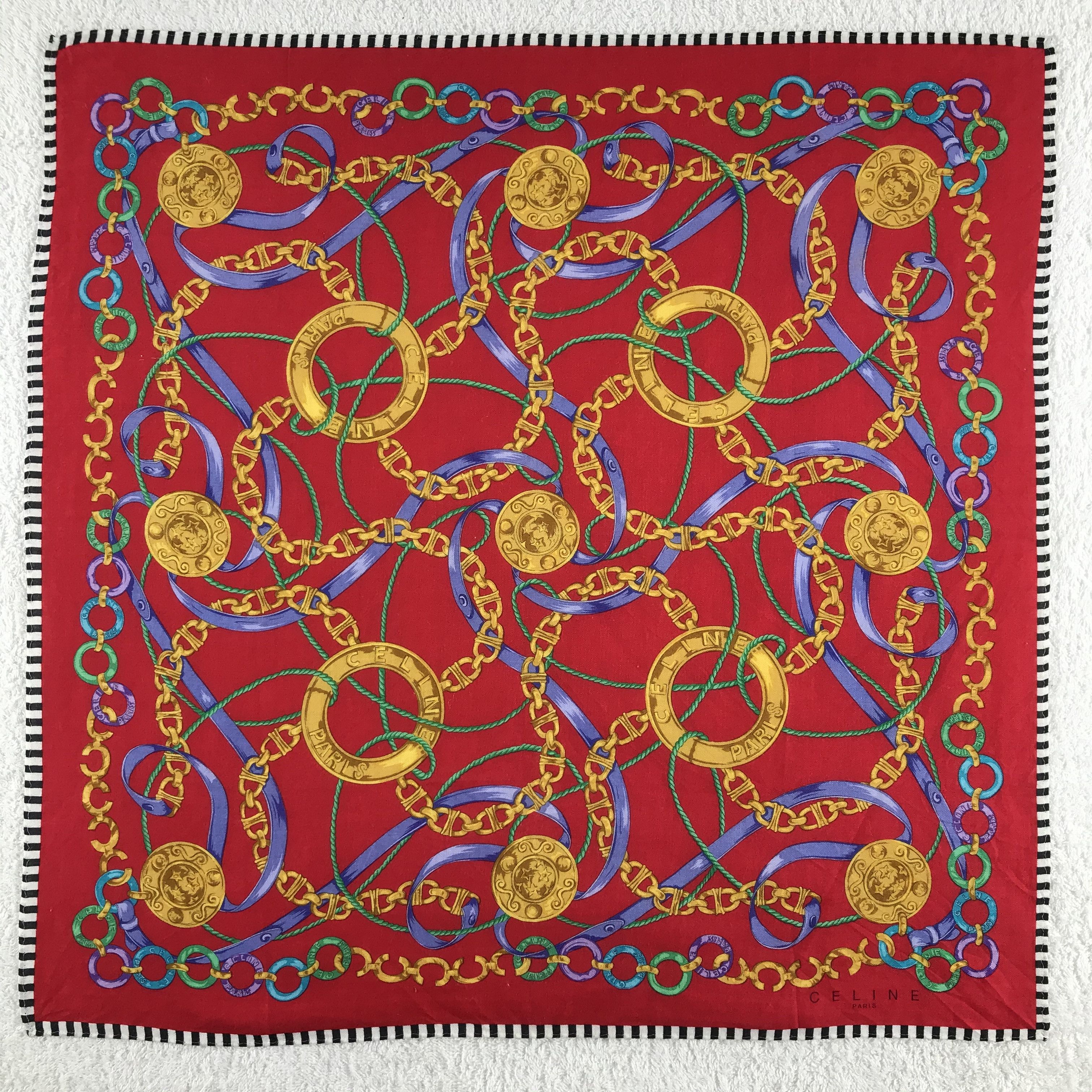 Celine × Vintage Celine Bandana / Handkerchief / Neckerchief - S308 Size ONE SIZE - 1 Thumbnail