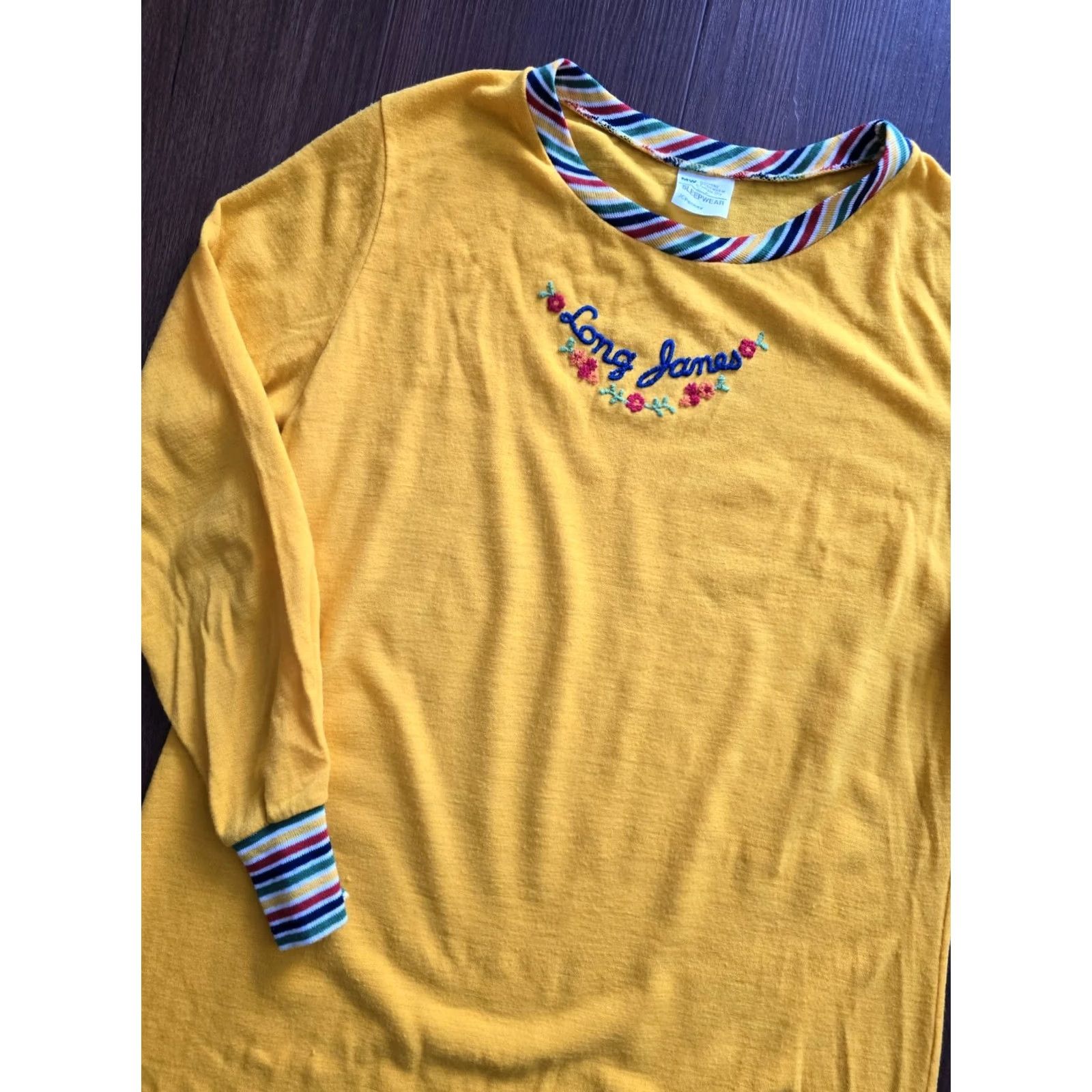 Vintage VINTAGE Yellow Long Nightgown Womens M Nighty 70s 80s J. C. Penney Cotton Blend Eveningwear Size ONE SIZE - 4 Thumbnail
