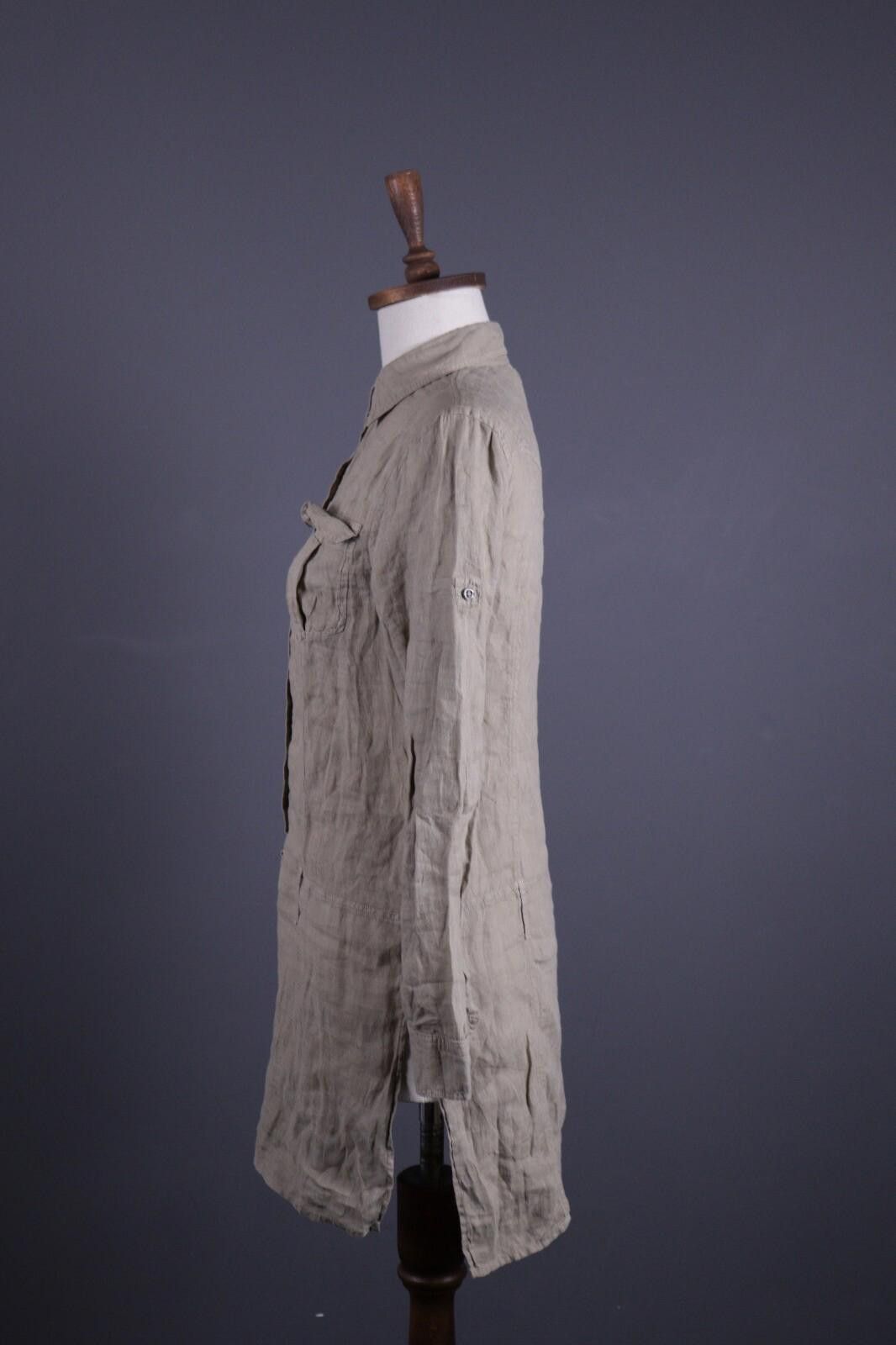 120% Lino 120% Lino Brown 100% Linen Summer Blouson Dress Size 40 Size M / US 6-8 / IT 42-44 - 7 Thumbnail