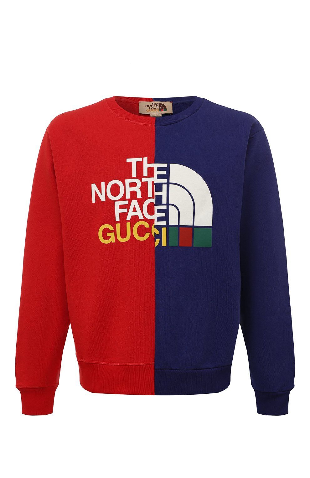 GUCCI x THE NORTH FACE blue red logo print sweatshirt Large