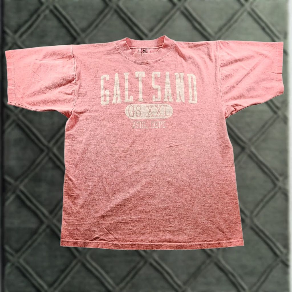 Pinko VINTAGE Galt Sand Shirt Mens L Pink T-Shirt Athletic Dept USA Made 90s Crew Neck Short Sleeve Graphic Print Cotton Size US L / EU 52-54 / 3 - 1 Thumbnail