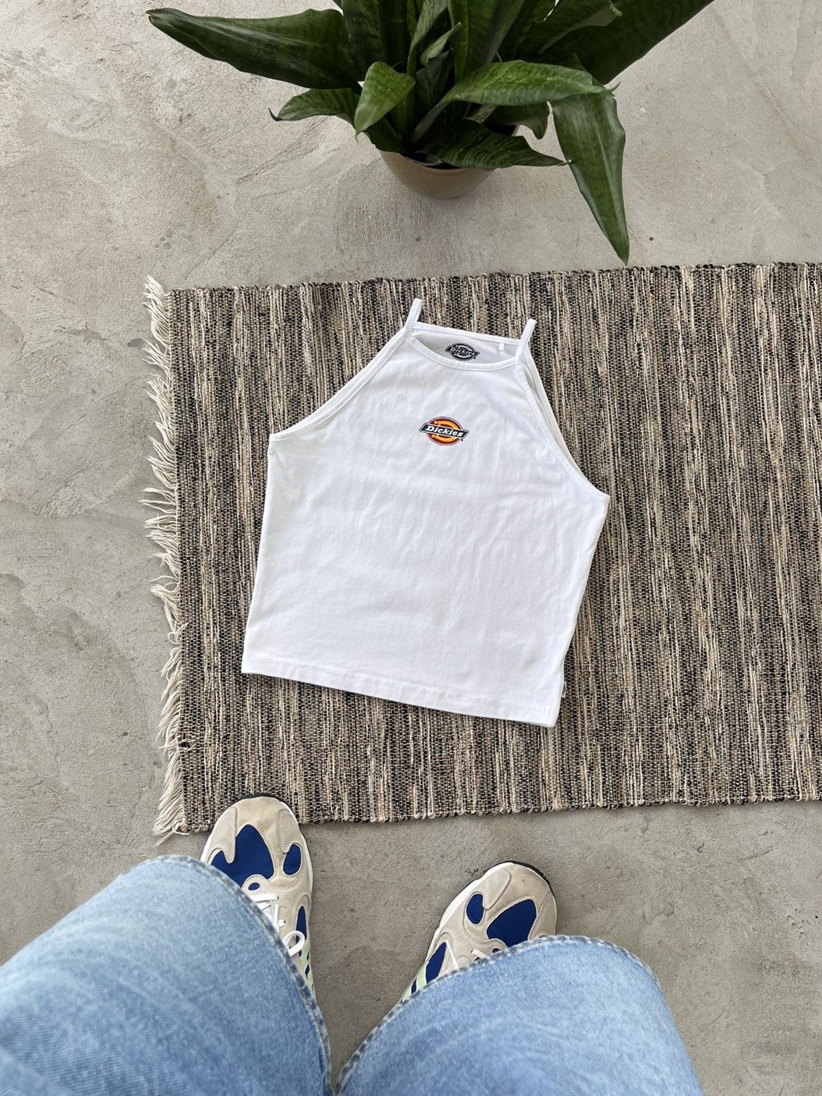 Dickies × Vintage Vintage Dickies Cropped Tank Top White Center Logo Y2K Size L / US 10 / IT 46 - 1 Thumbnail