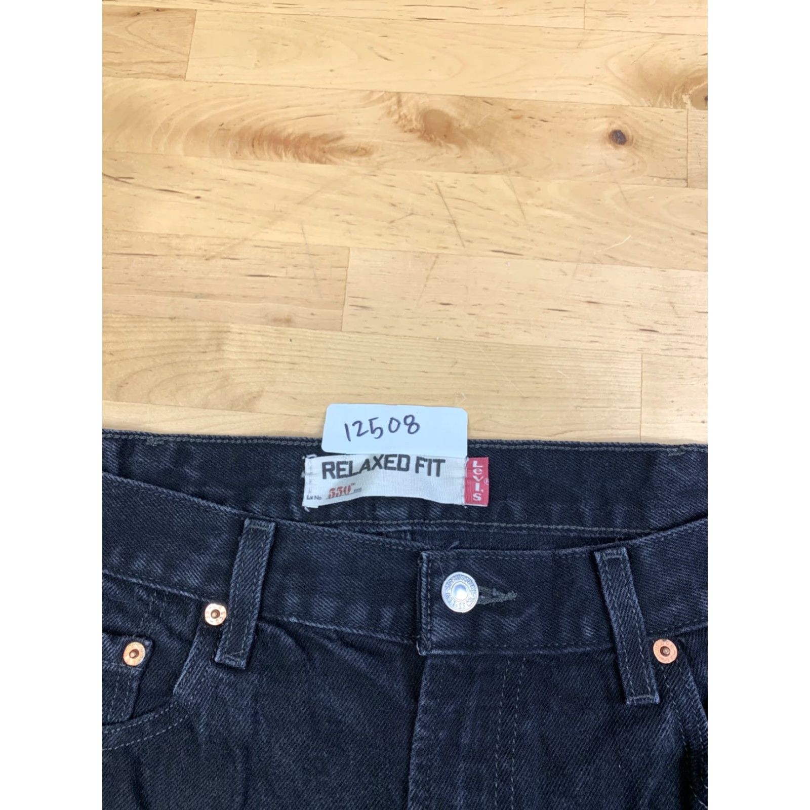 Levi's Levi's 550 Relaxed Fit Denim Jeans Mens 38x32 Black 5-Pocket Design Straight Casual Vintage No N/A Size US 38 / EU 54 - 4 Thumbnail
