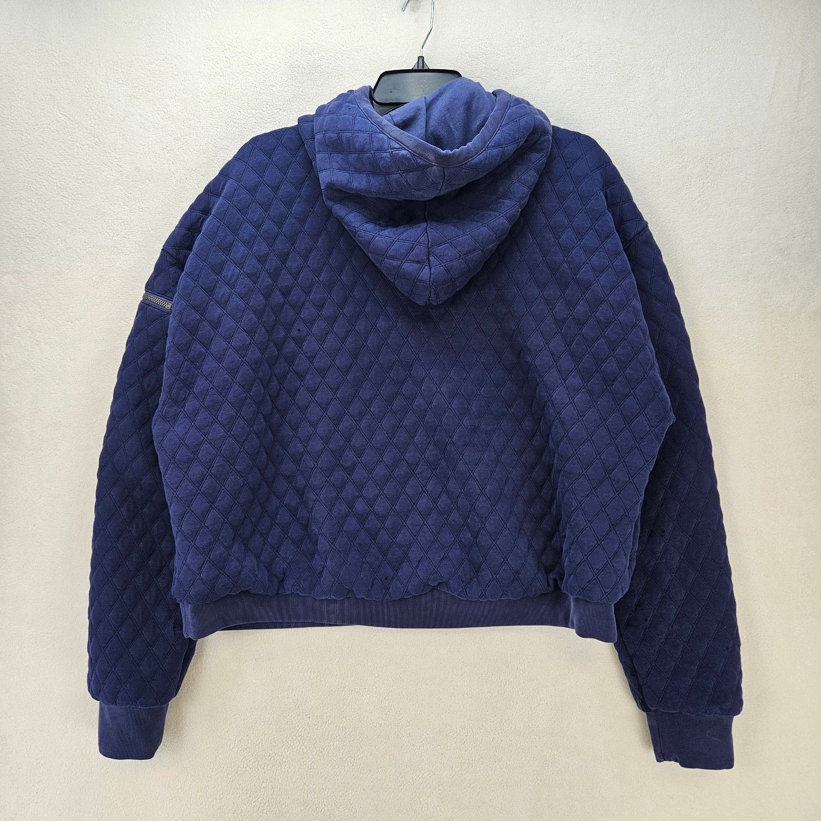 Free People FREE PEOPLE WOMEN'S LARGE PURPLE BLUE DISTRESSED FULL ZIP Size L / US 10 / IT 46 - 9 Thumbnail