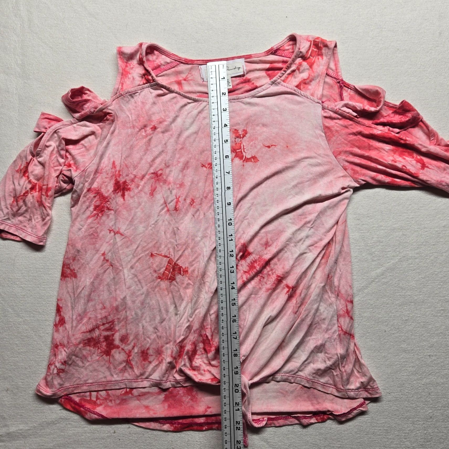 Vintage VINTAGE French Foundry Shirt Adult Women L Red Tie Dye Half Blouse Open Shoulder Womens Large Size L / US 10 / IT 46 - 6 Thumbnail