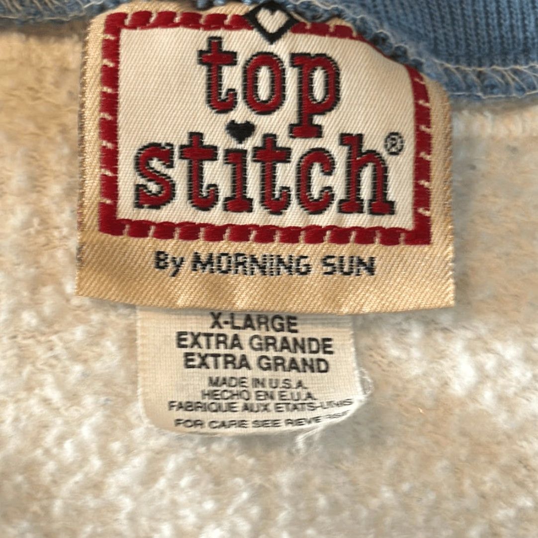 Vintage VINTAGE Top Stitch Sweatshirt Women XL White Embroidered Bunny Rabbit Morning Sun Stitch Pullover Size XL / US 12-14 / IT 48-50 - 6 Thumbnail