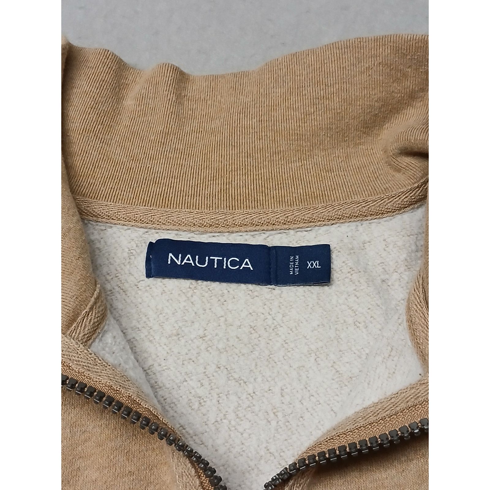 Nautica Nautica (2XL) Men's Tan Long Sleeve Zip Pullover Sweatshirt Size US XXL / EU 58 / 5 - 6 Thumbnail