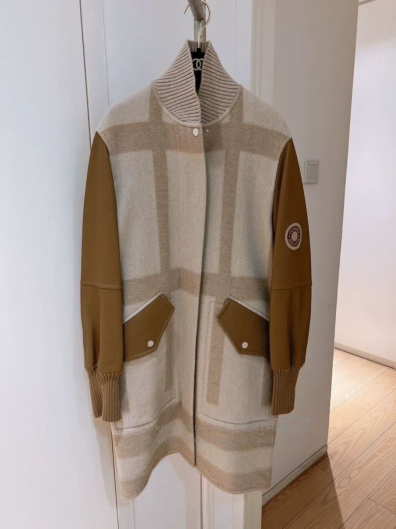 Hermes Hermes Milk Tea Double-Sided Cashmere Patch Deer Skin Base Size XXS / US 00 / IT 34 - 1 Thumbnail