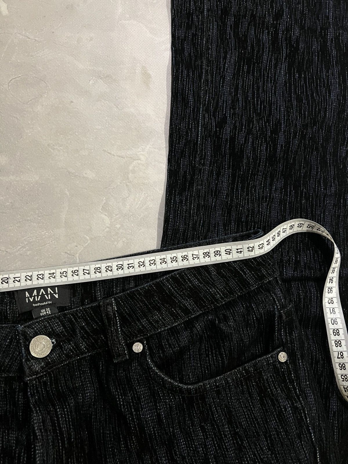 Vintage Distressed Dark Flared Jeans / Balenciaga Style / Retro Y2K Size US 34 / EU 50 - 8 Thumbnail