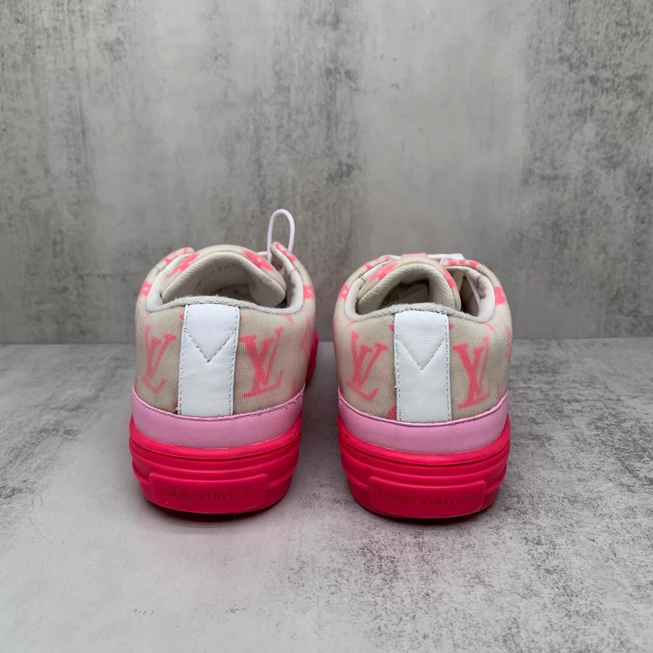 Louis Vuitton LV Pink & White Monogram Sneakers EU35 95 New Size US 4.5 / IT 34.5 - 5 Thumbnail