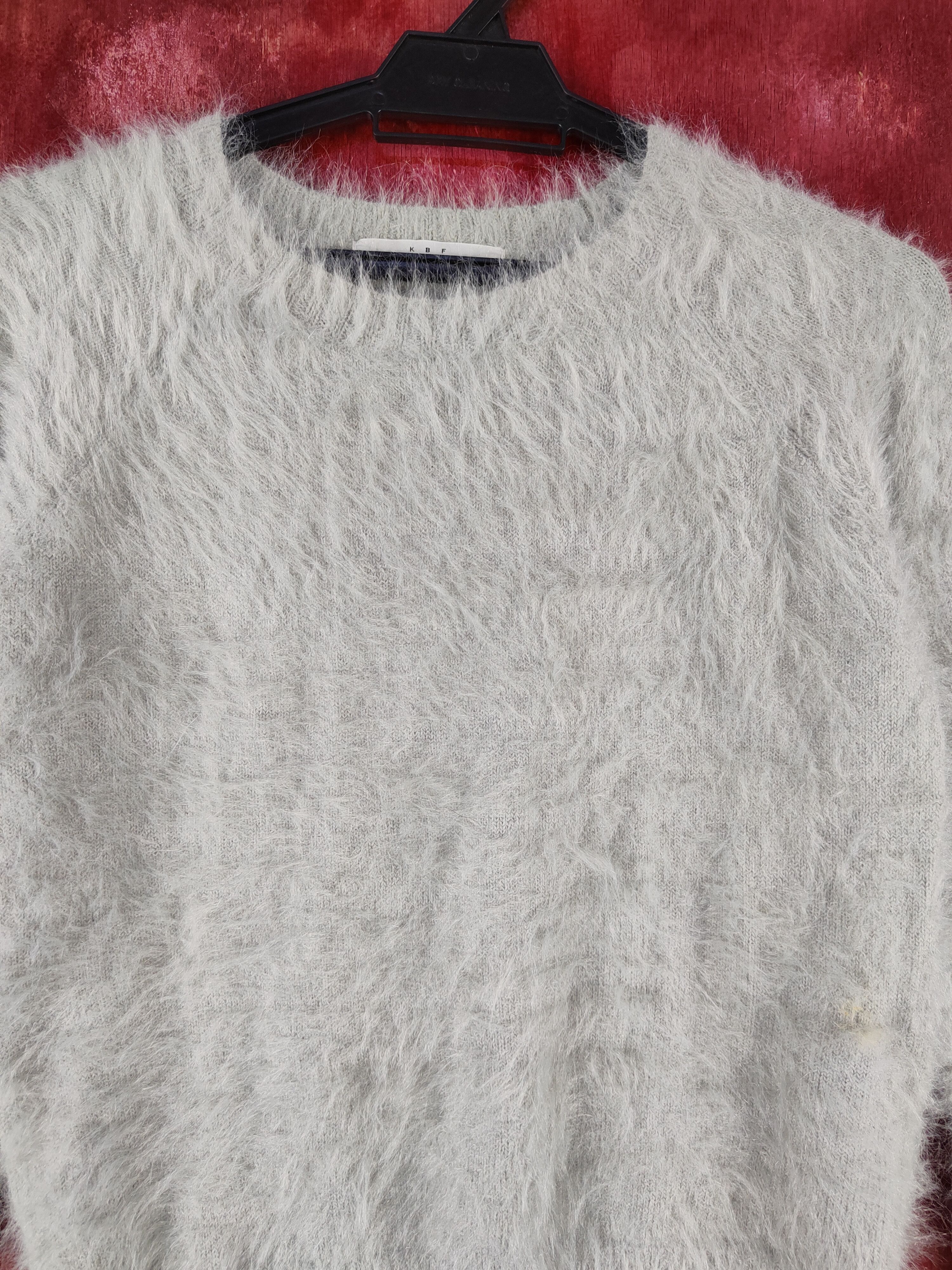 Vintage KBF Gray Shag Shaggy Fur Mohair Knitwear #S2095 Size XS / US 0-2 / IT 36-38 - 2 Thumbnail