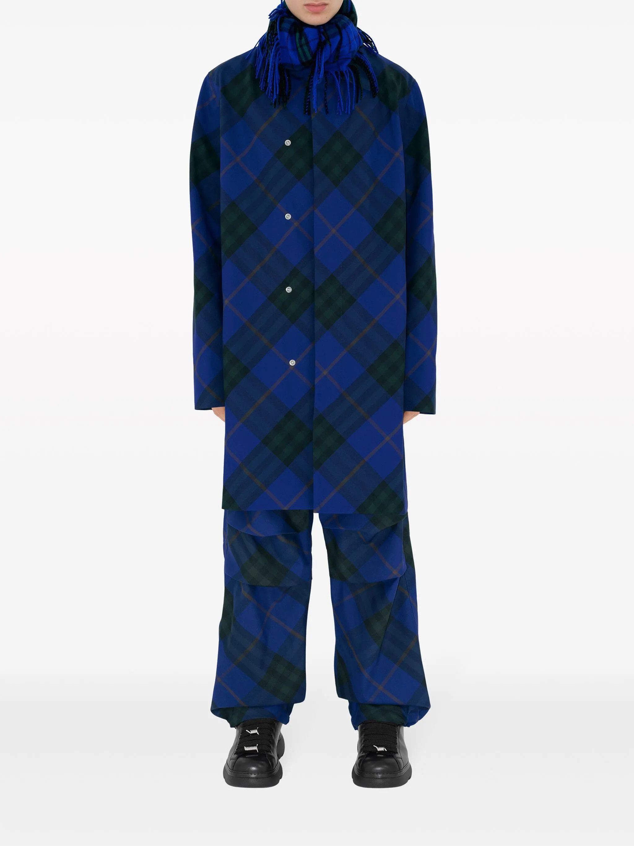 Burberry BURBERRY Knight IP check blue car coat Size 38 US / 48 IT Size US M / EU 48-50 / 2 - 2 Thumbnail