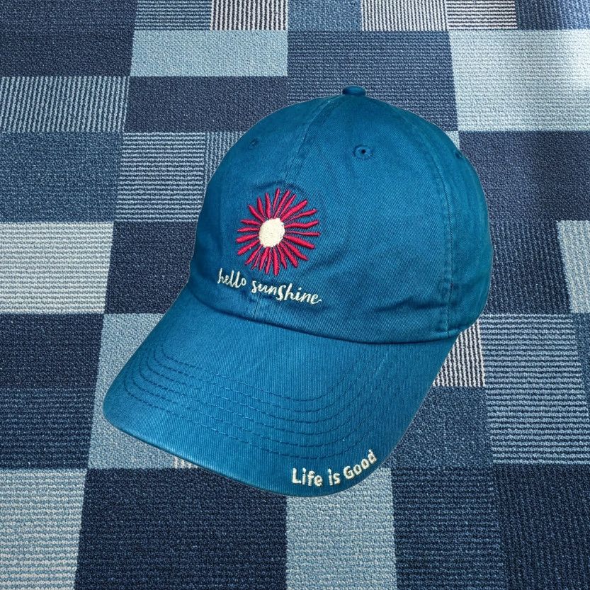 LIFE IS GOOD Hello Sunshine Baseball Hat Blue BaseBall Cap Unisex Adults One Size main image 6