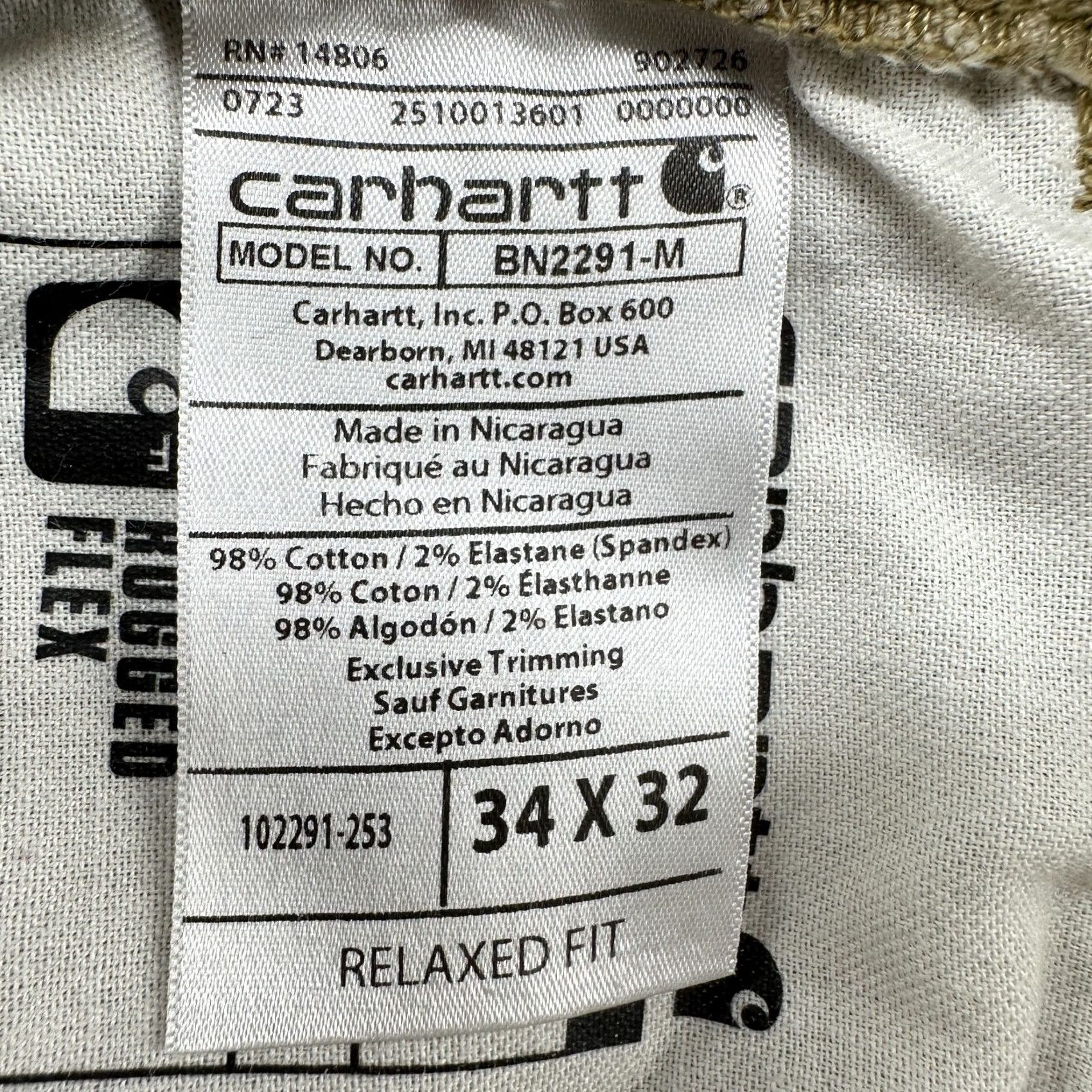 Carhartt VINTAGE Carhartt Pants Mens 34x32 Brown Tan Straight Cotton Stretch Relaxed Rugged Flex Shirt? Size US 34 / EU 50 - 4 Thumbnail