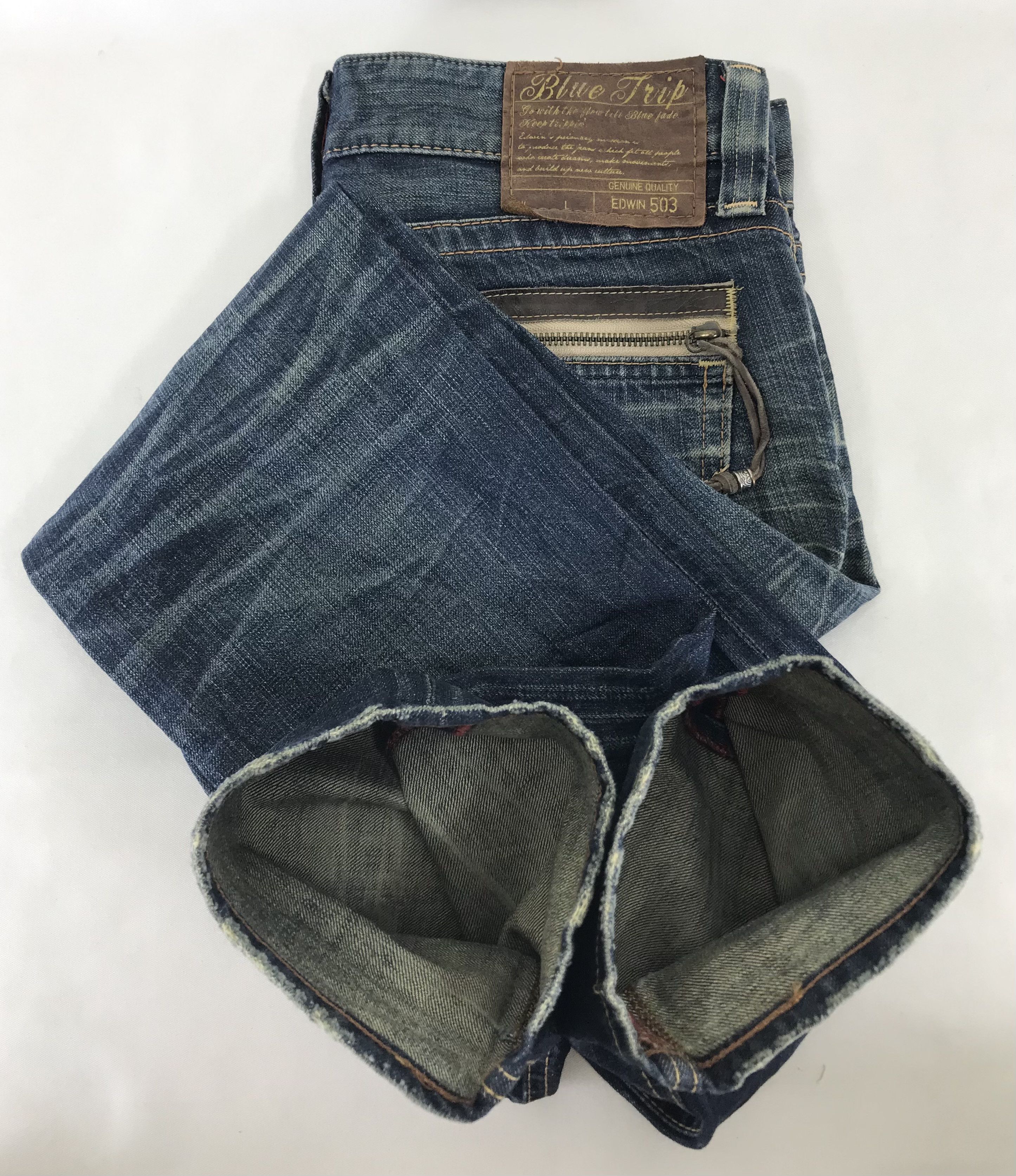 Edwin Vintage Edwin 503 Blue Trip Jeans Size US 31 - 12 Thumbnail