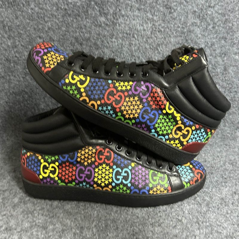 Gucci Gucci Ace Psychedelic High-Top Sneakers - Size US 8.5 / EU 41-42 - 8 Thumbnail