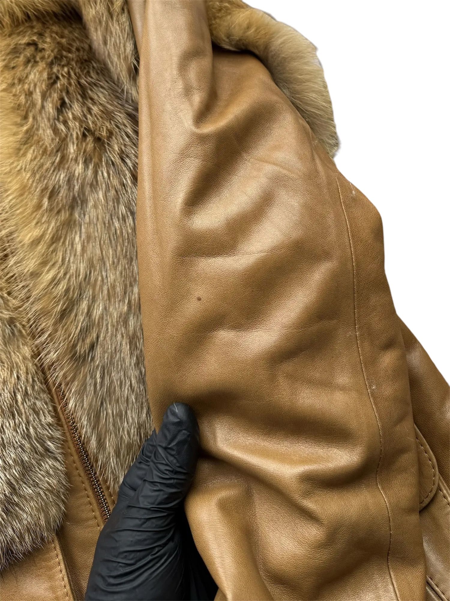 Japanese Brand Leather Jacket With Hood and Fur Details From The 90s Size M / US 6-8 / IT 42-44 - 8 Thumbnail