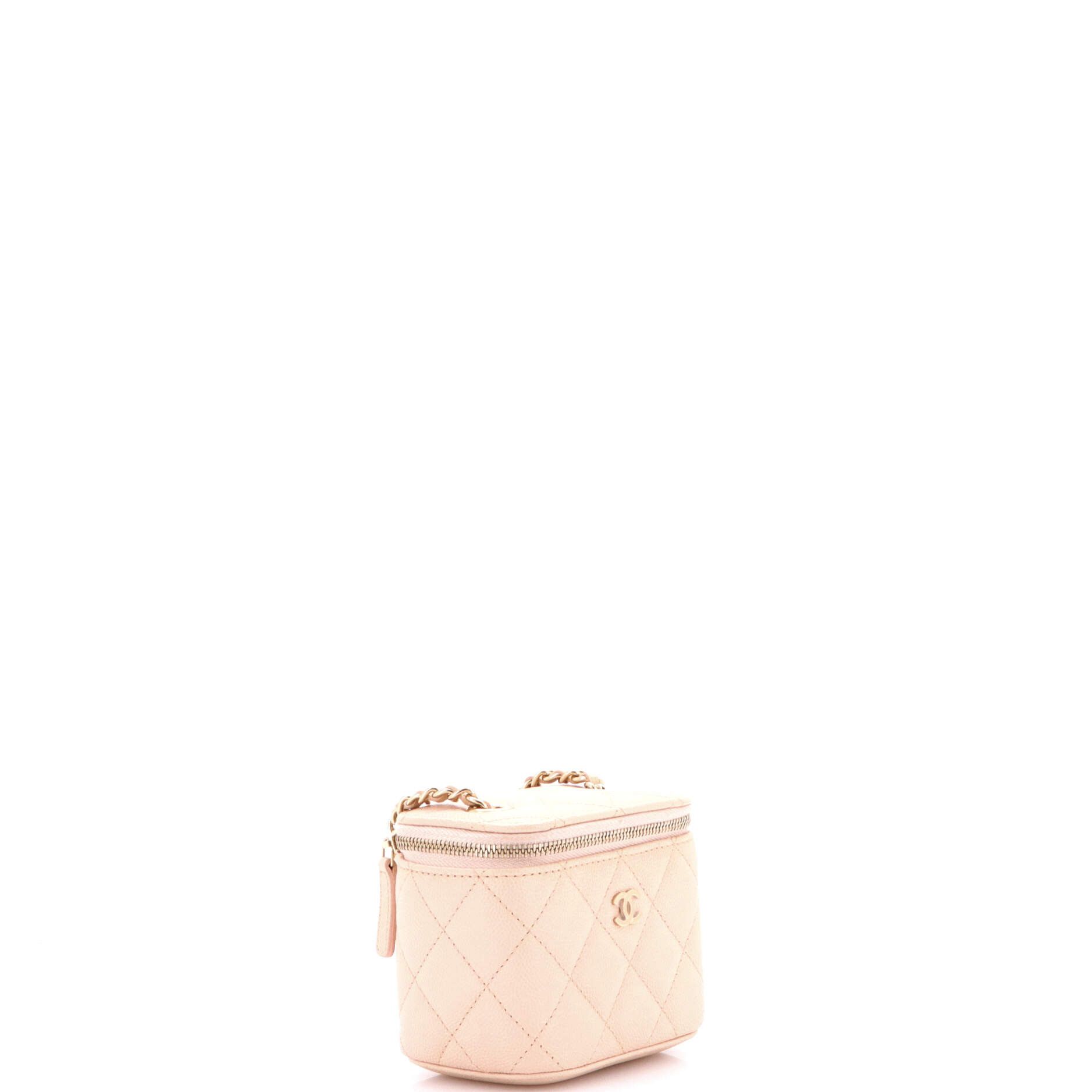 Classic Vanity Case with Chain Quilted Caviar Mini