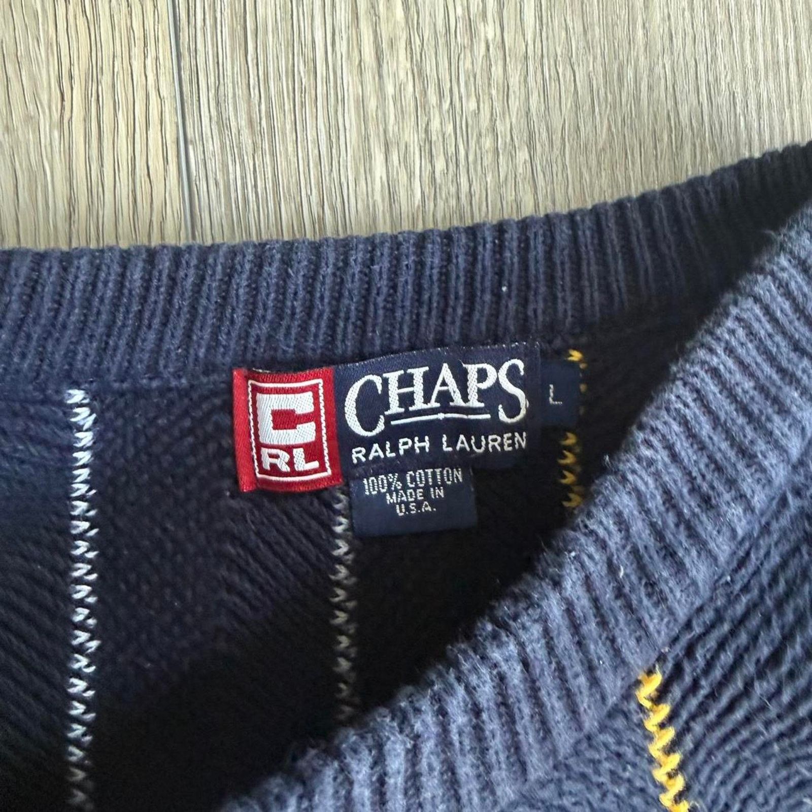 Chaps Vintage 90s chaps striped sweater Size US L / EU 52-54 / 3 - 5 Thumbnail