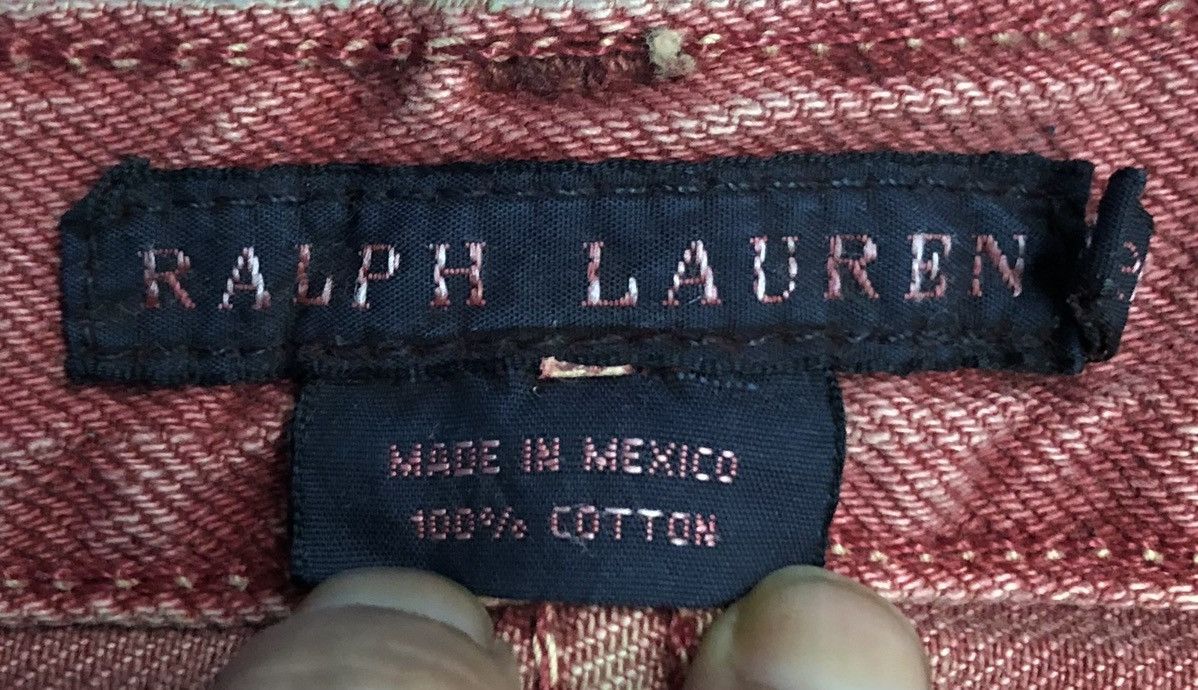 Ralph Lauren × Vintage Ralph Lauren Red Denim Jeans Made in Mexico Size 67/93 Size US 32 / EU 48 - 15 Thumbnail