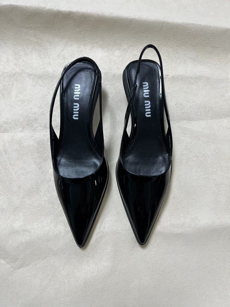 Prada MiuMiu Black High Heel Shoes Brand New-2506 Size US 6 / IT 36 - 2 Thumbnail