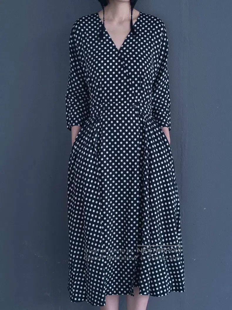 Kenzo Kenzo Black and white polka dot wrap-around dress Size M / US 6-8 / IT 42-44 - 4 Thumbnail