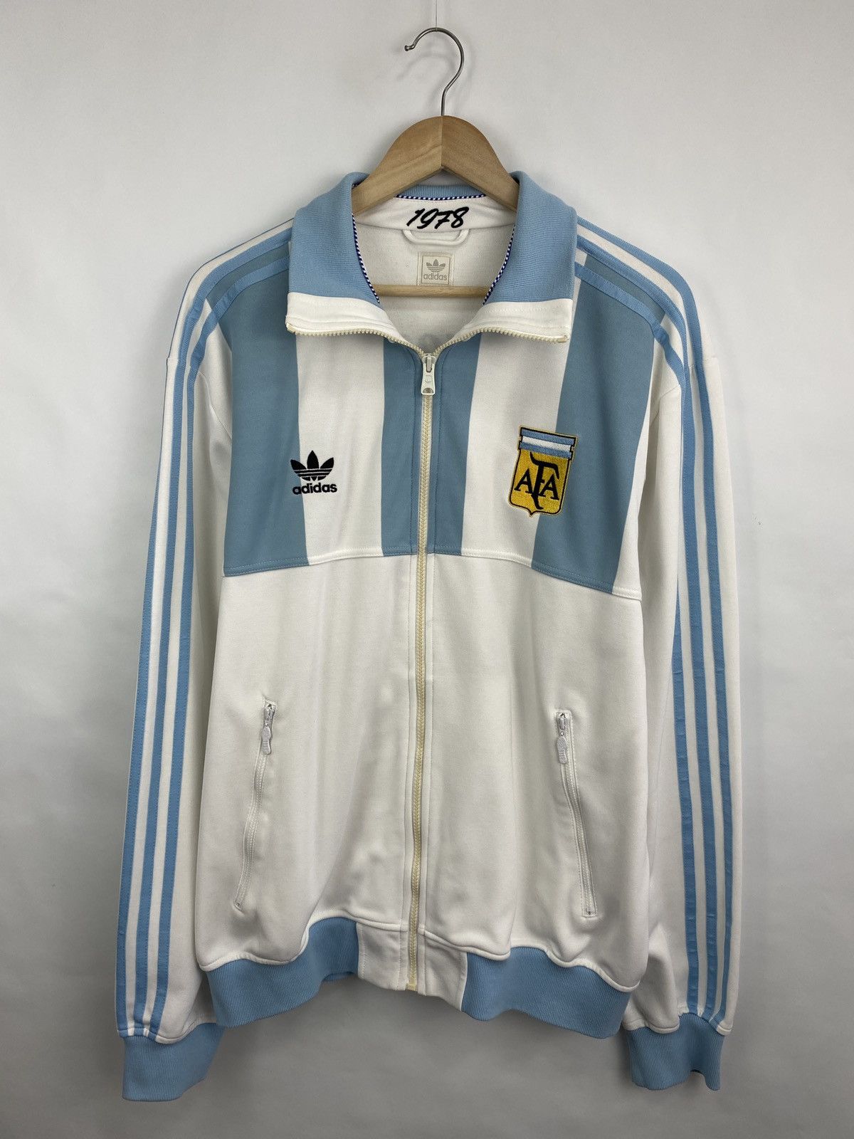 Adidas 🇦🇷 Vintage Adidas Argentina 1978 2005 reproduction Zip Hoodie Size US XL / EU 56 / 4 - 3 Thumbnail