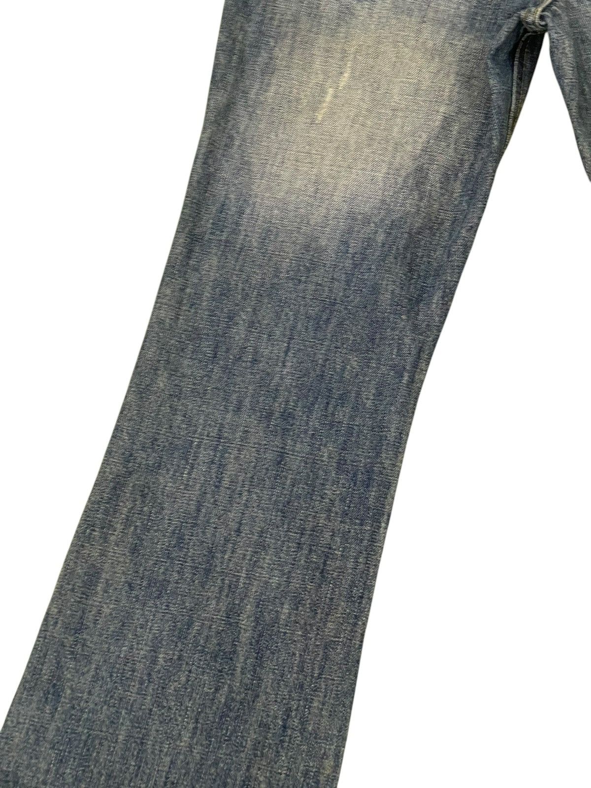 Japanese Brand Flare Jeans Honeysuckle Rose Faded Distress Boot Cut 7🟦 Size US 29 - 16 Thumbnail