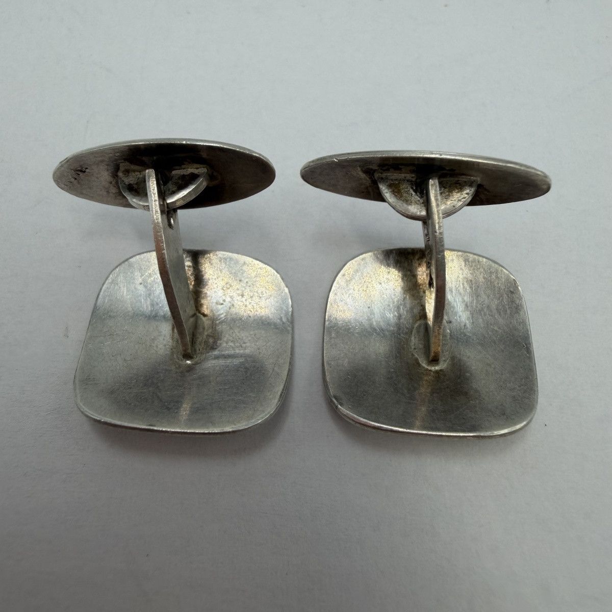 Vintage Vintage German 835 Silver Cufflinks Modernist Fan Design Size ONE SIZE - 4 Thumbnail