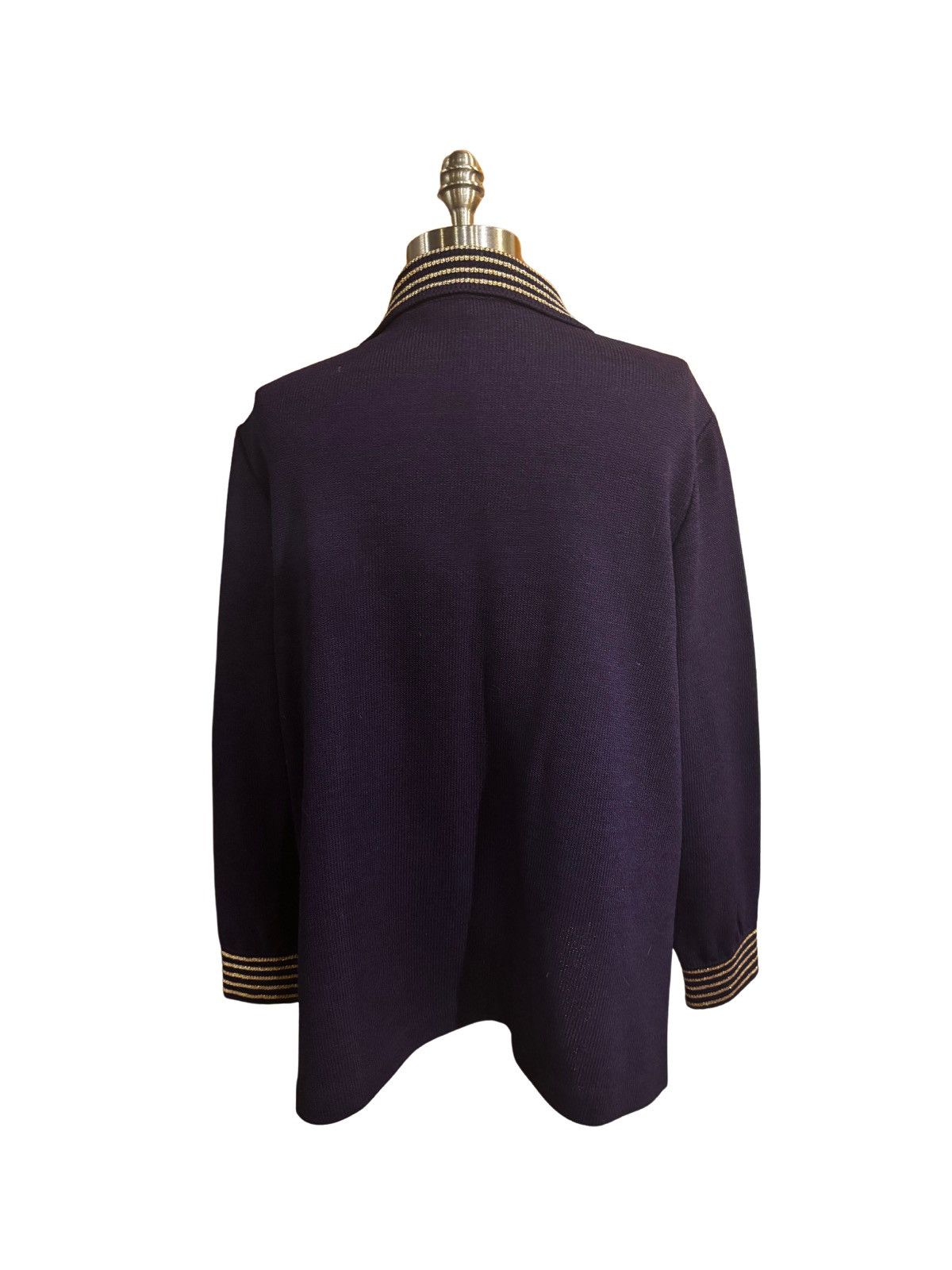 Other Women’s beautiful purple & gold trim knit Jacket.wj8020 Size L / US 10 / IT 46 - 5 Thumbnail