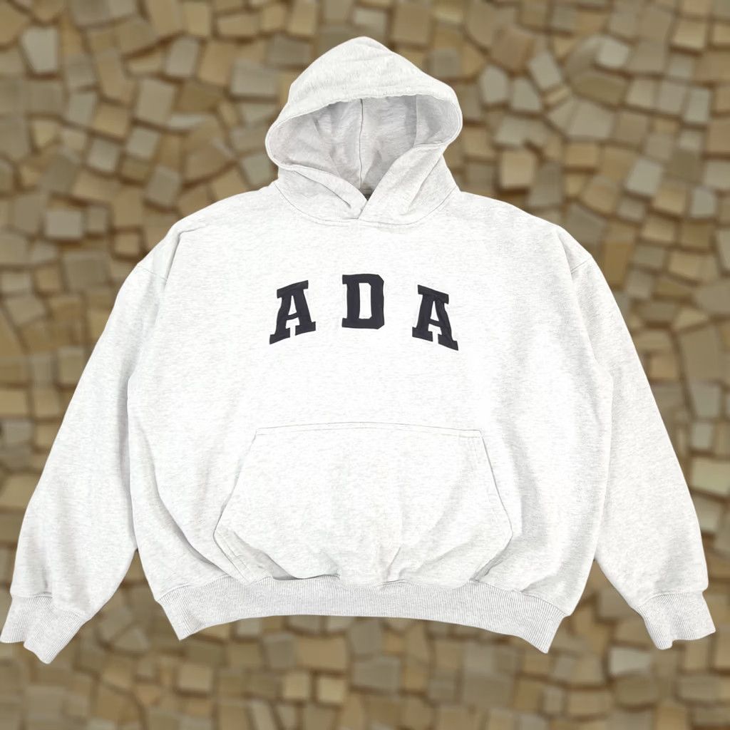 Vintage Adanola Hoodie Womens Grey M Pullover Logo Kangaroo Pocket Oversized Relaxed - Regular Knit Fleece Sweatshirt Size M / US 6-8 / IT 42-44 - 1 Thumbnail