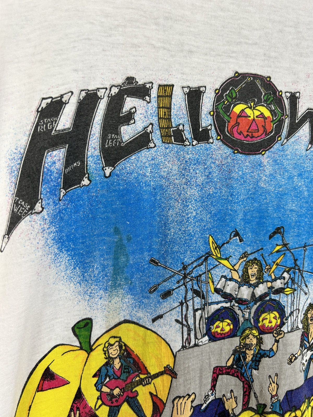 Band Tees 80s Vintage Helloween 1989 Live Tour Band T-Shirt Size US XL / EU 56 / 4 - 4 Thumbnail
