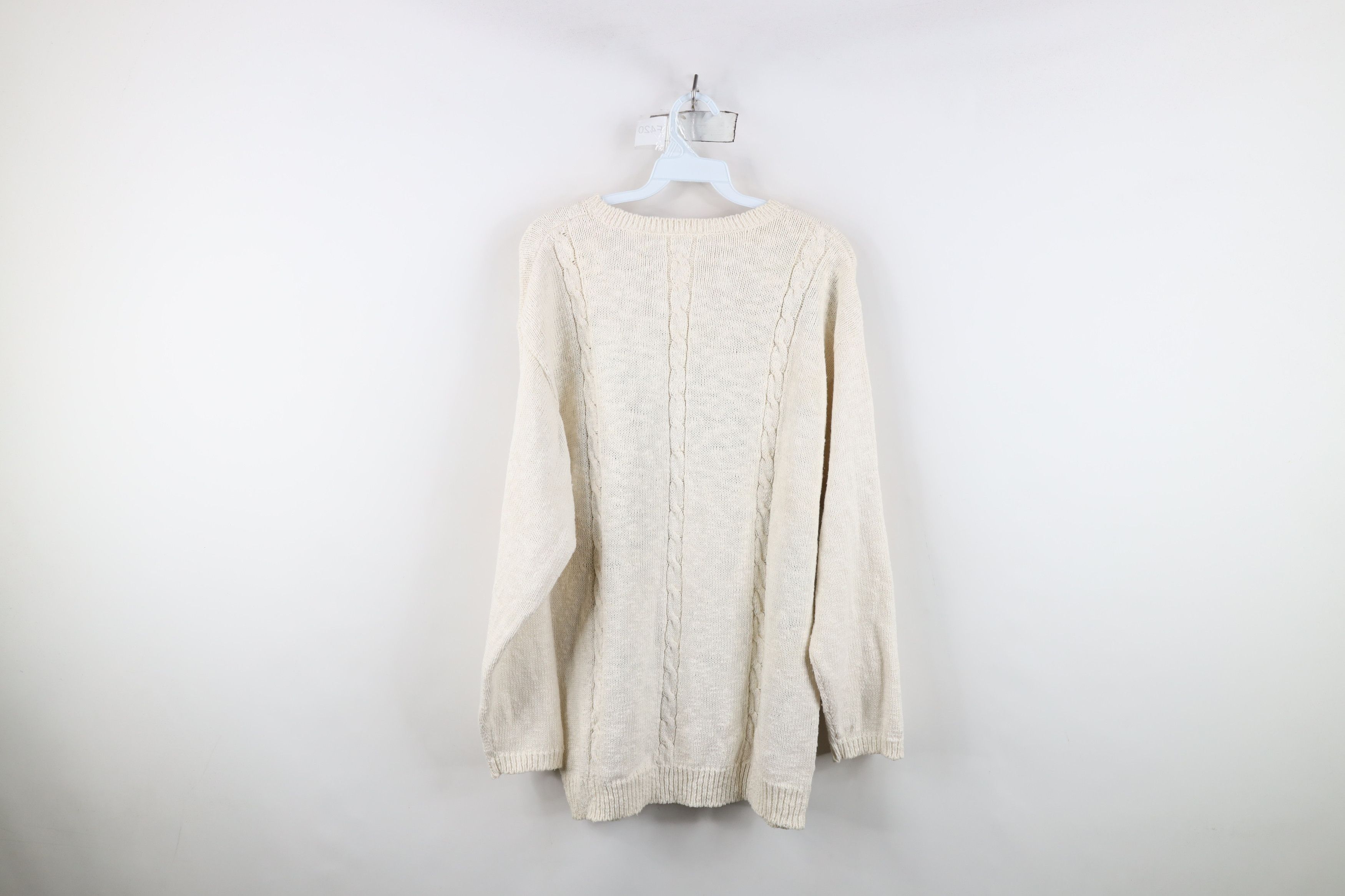 Vintage Vintage 90s Streetwear Island Map Knit Crewneck Sweater Size L / US 10 / IT 46 - 14 Thumbnail