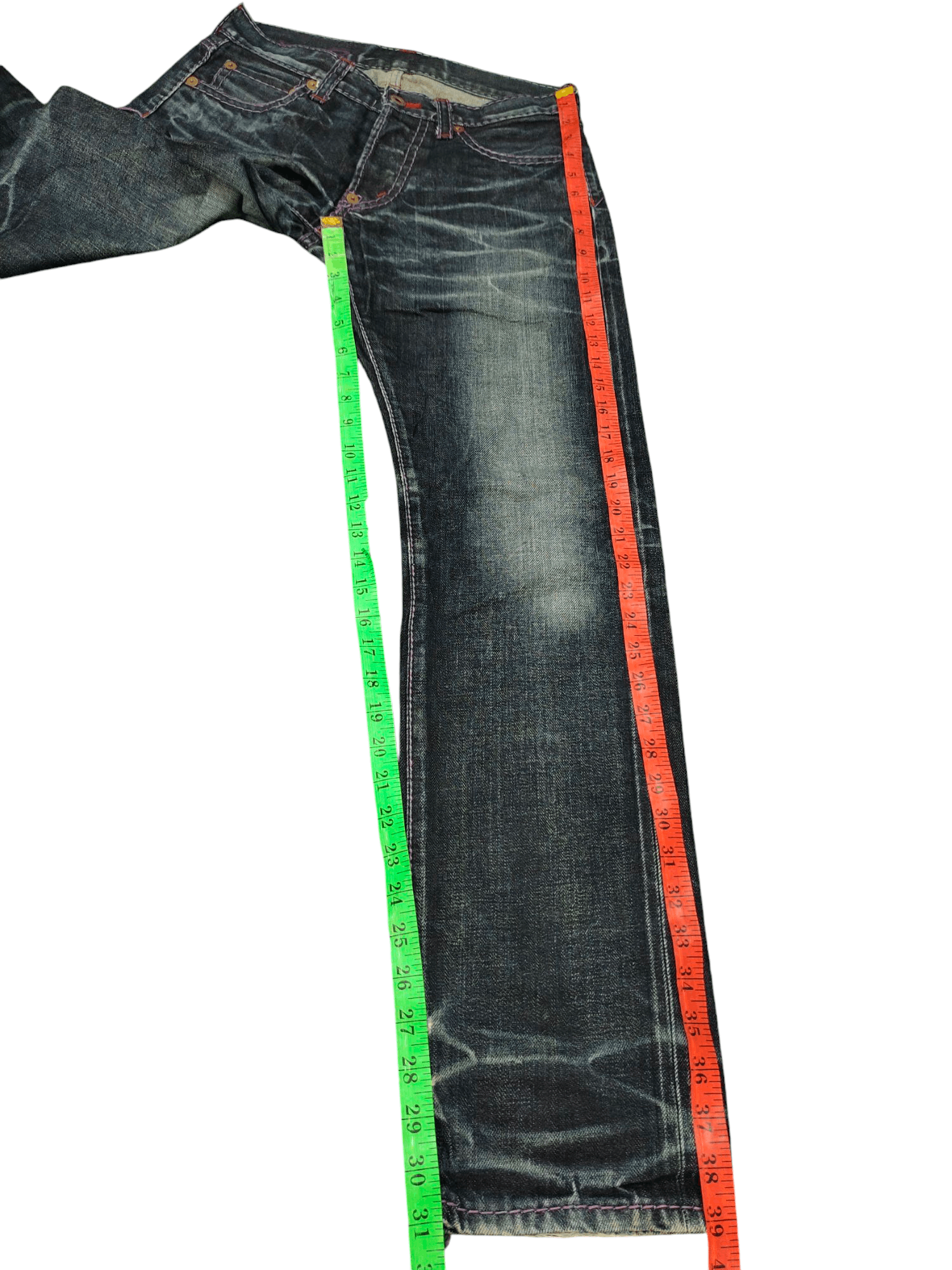 If Six Was Nine Vintage Kohji Niwa Japan Clawmark Distress Selvedge Jeans Size US 29 - 16 Thumbnail