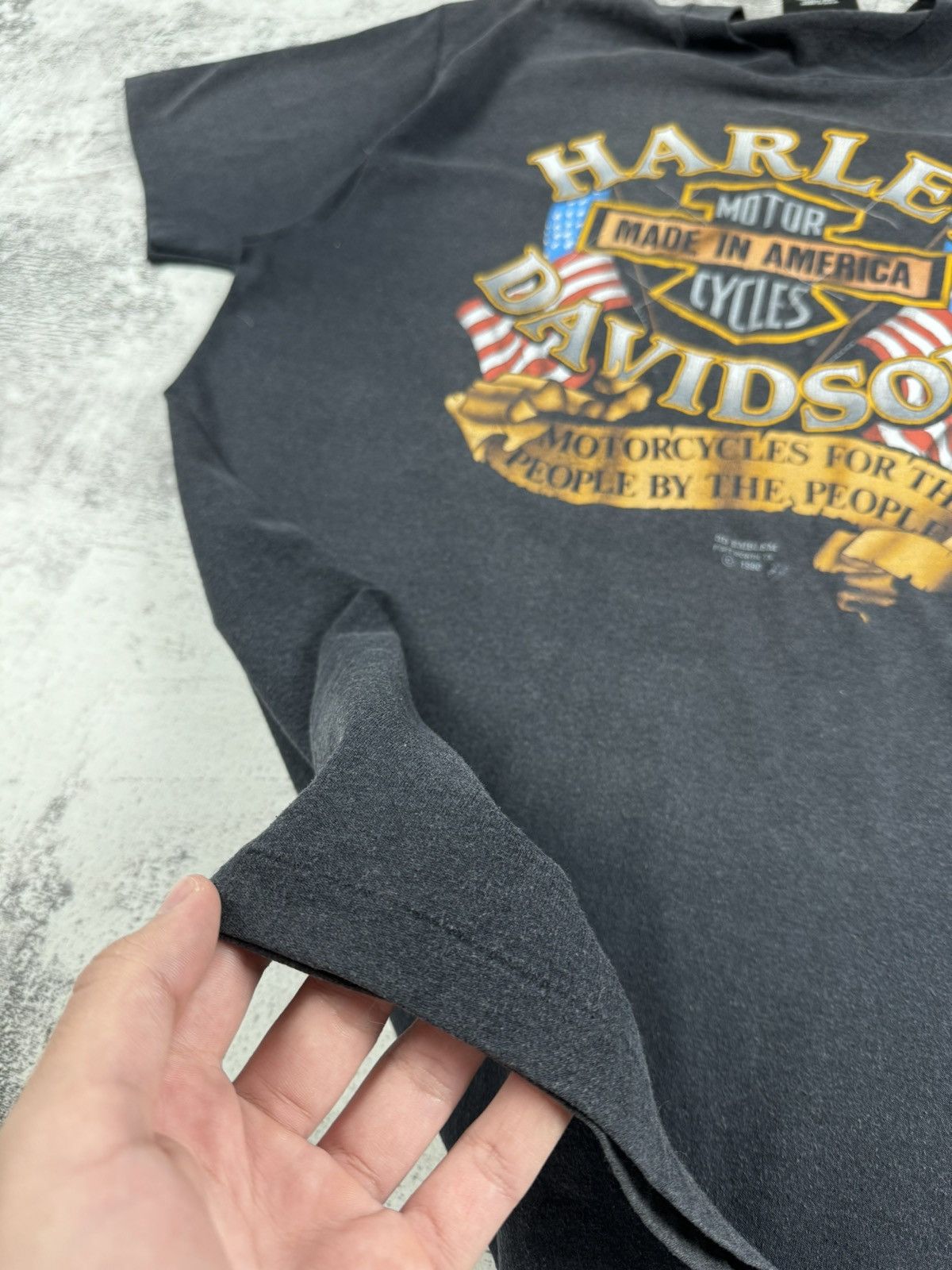Harley Davidson 90s 1990 Harley Davidson USA Bike Eagle Print T Shirt Tee Size US XL / EU 56 / 4 - 10 Thumbnail