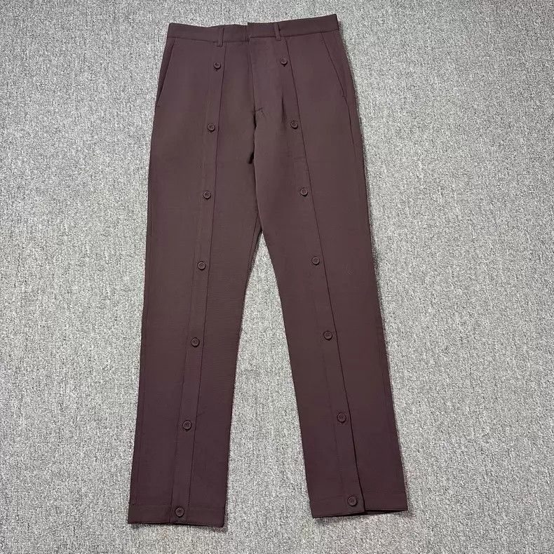 Dior Dior Burgundy court button wool trousers Size 46R - 1 Thumbnail