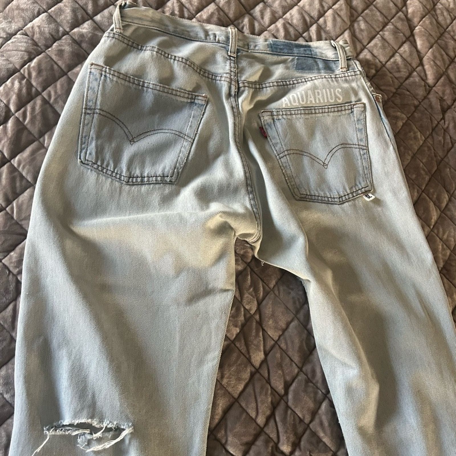 Levi's Samaria Leah Levis Aquarius Custom Distressed Jeans Size 30" / US 8 / IT 44 - 5 Thumbnail