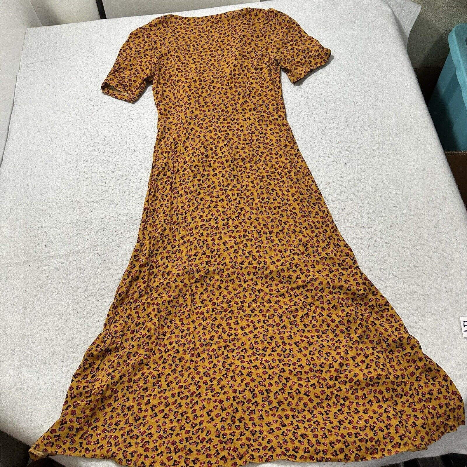 Urban Outfitters Urban Outfitters Small Front-Slit Midi Dress Floral Orange Size S / US 4 / IT 40 - 10 Thumbnail