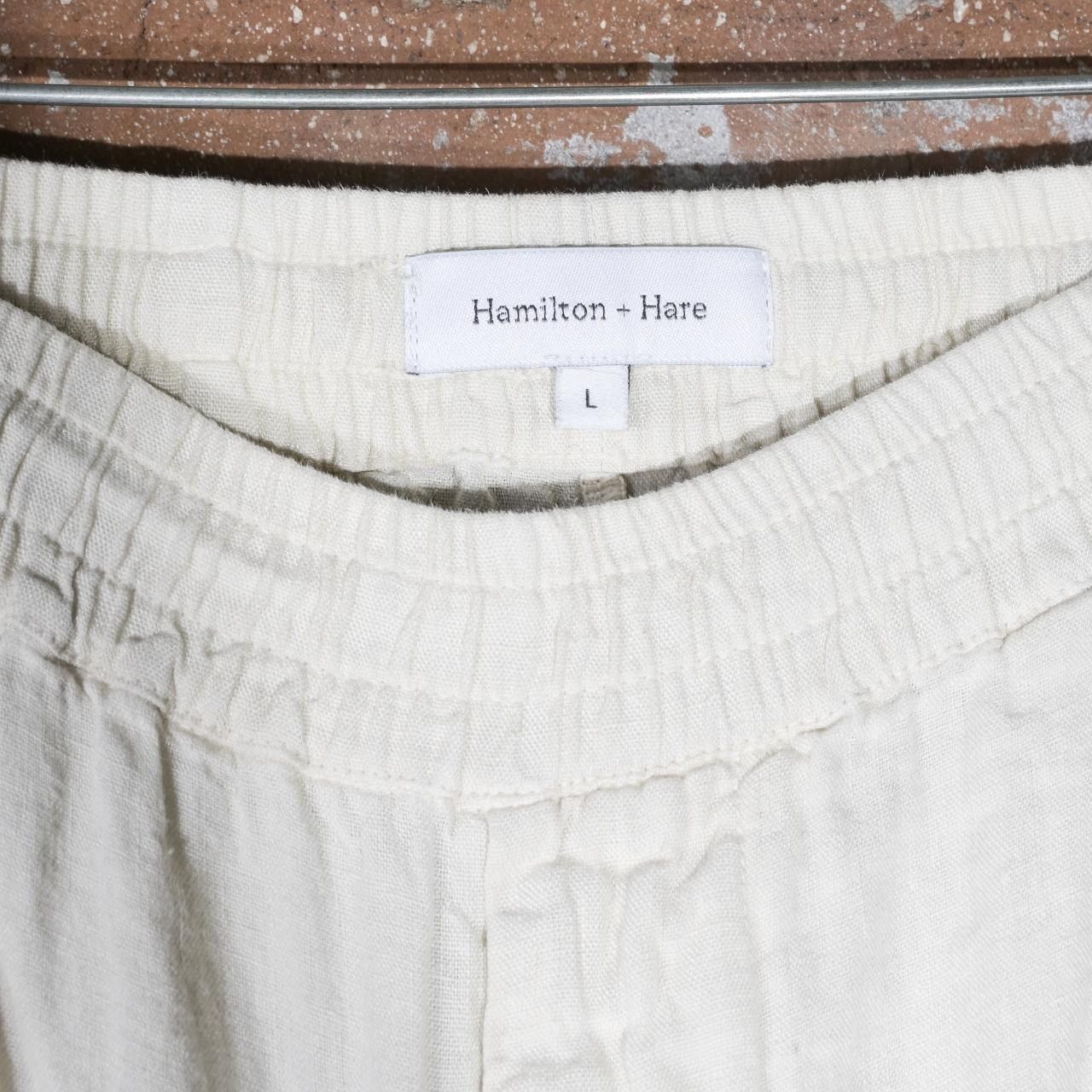 Hamilton Hamilton + Hare Straight-Leg Linen Shorts Beige Tailored in Size US 36 / EU 52 - 3 Thumbnail