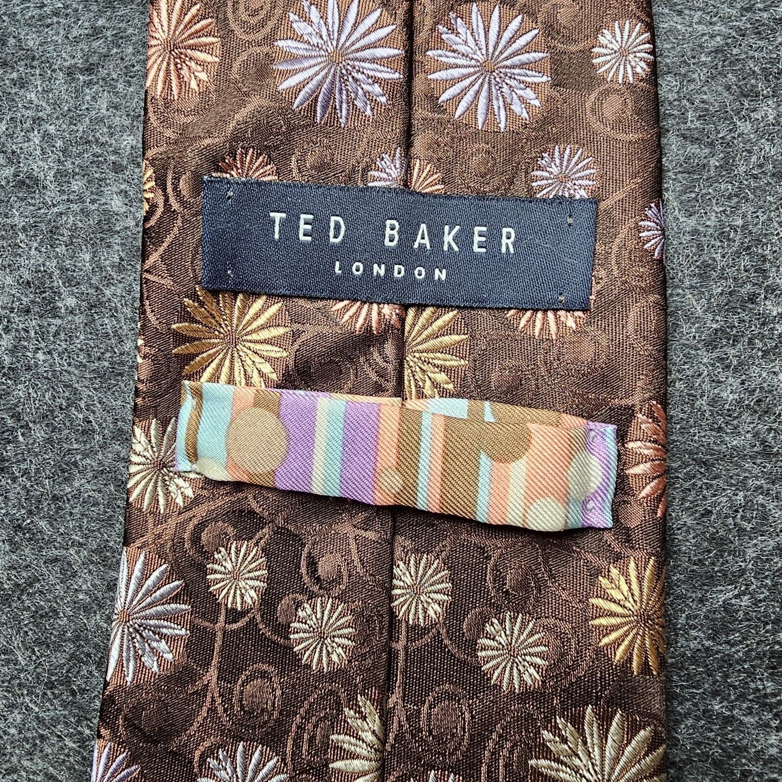 Ted Baker Ted Baker Tie Italian Silk Brown Floral Designer Luxury Size ONE SIZE - 10 Thumbnail