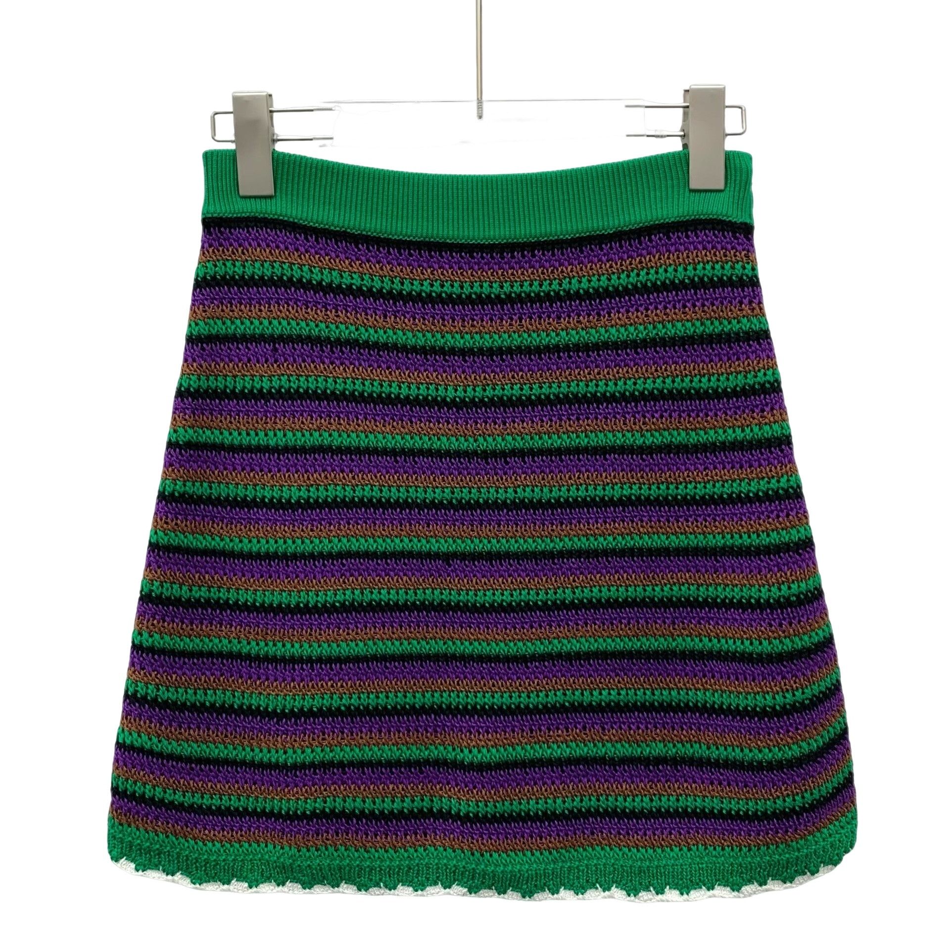 Miu Miu Miu Miu Striped Cotton Knit Mini Skirt IT 38 Size 26" / US 2 / IT 38 - 1 Thumbnail