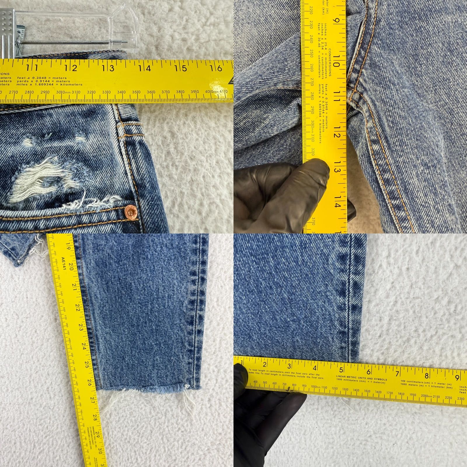 GRLFRND GRLFRND Karolina Jeans Womens Size 25 Blue Denim Distressed 5-Pocket High Rise Skinny Jeans Size 42" / US 20 - 8 Thumbnail
